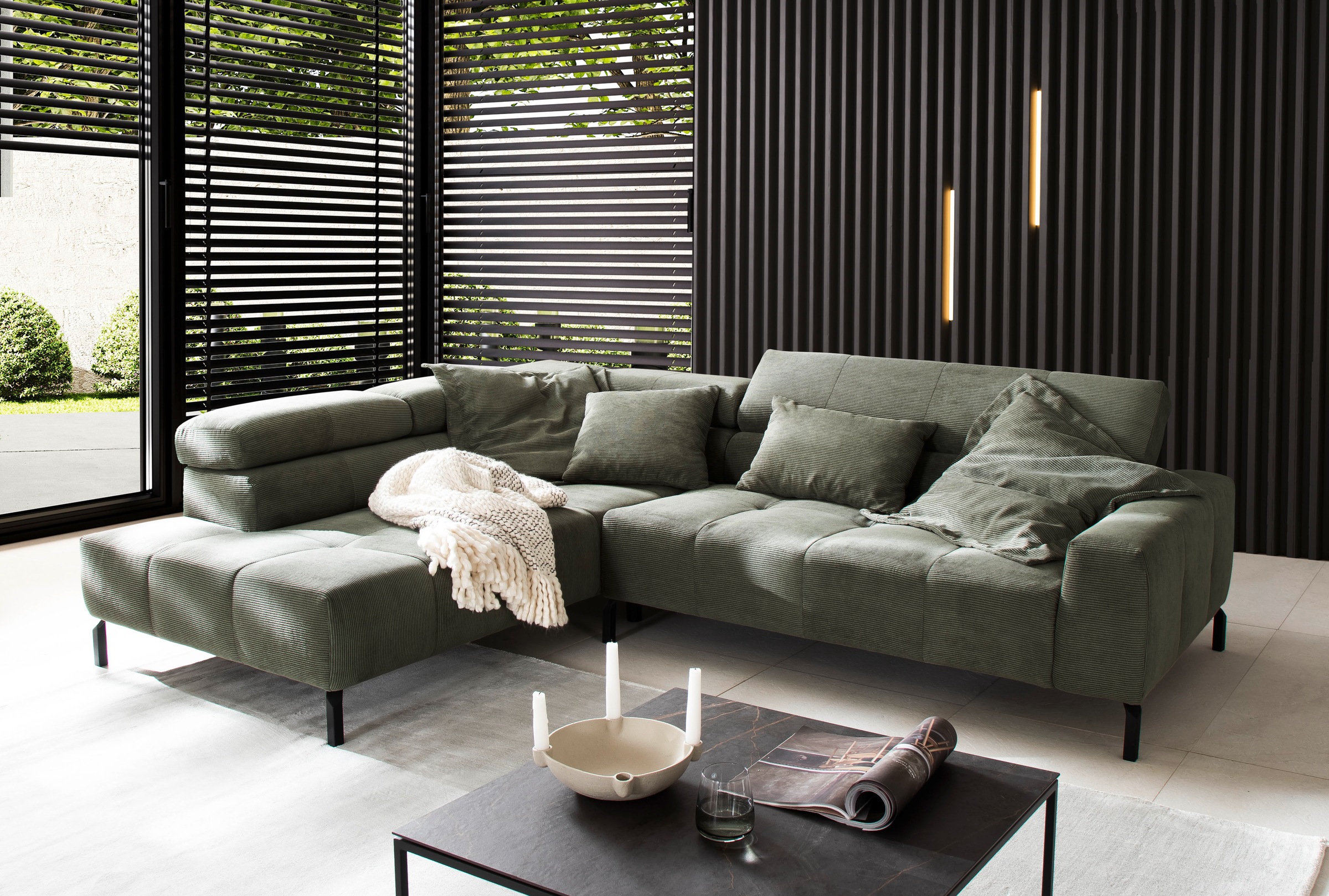 Places of Style Ecksofa "Cleveland, L-Form, incl. Kopfteilverstellung, Brei günstig online kaufen