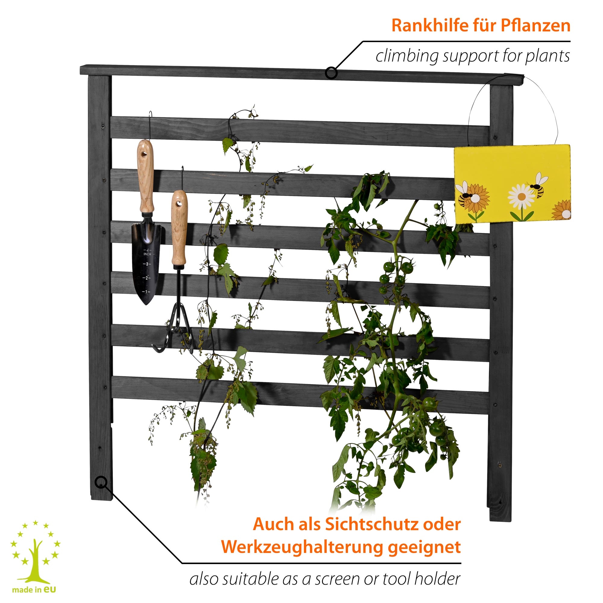 dobar Rankgitter »Rankgitteraufsatz Kubus 2.0, Massivholz, Anthrazit« 78 x 5 x 78 cm (L x B x H)