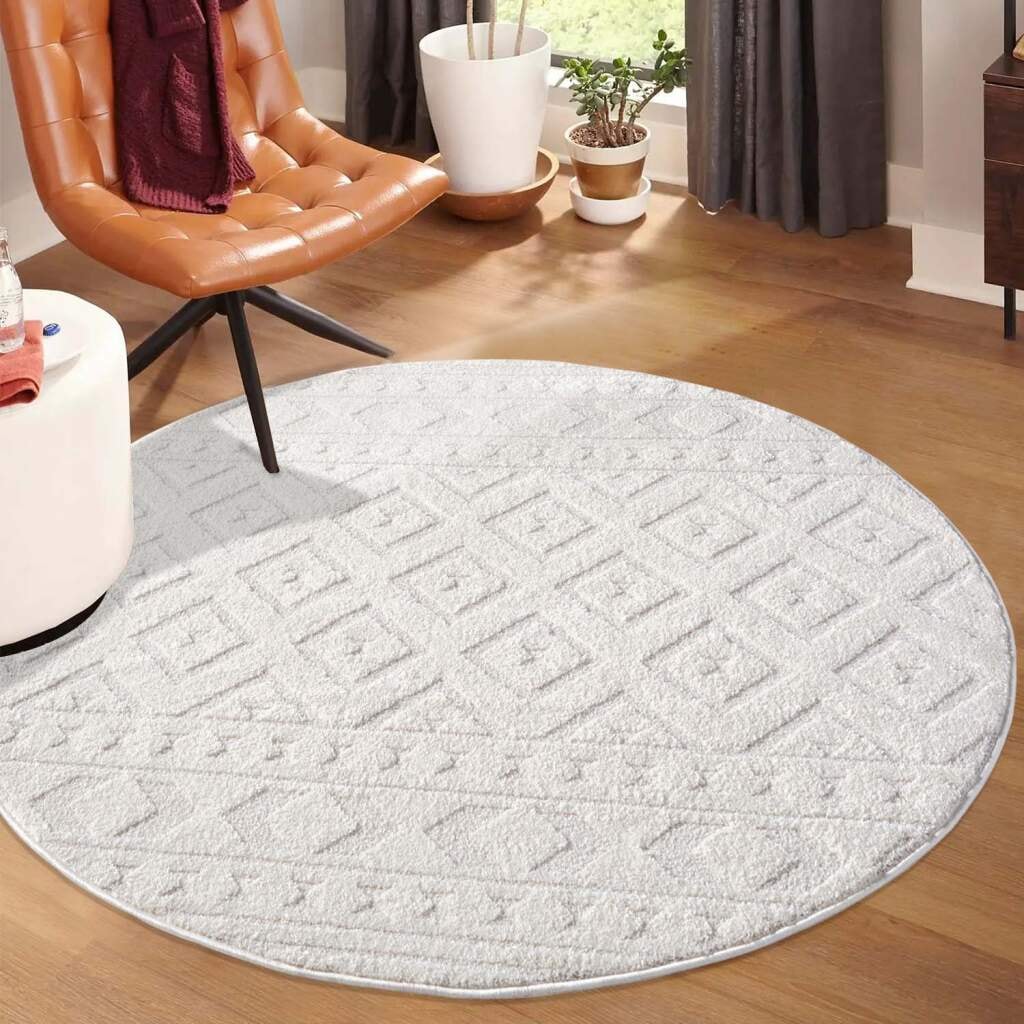 Carpet City Teppich »LOUNGE 9999«, rund, 15 mm Höhe, Kurzflor-Teppich Moder günstig online kaufen