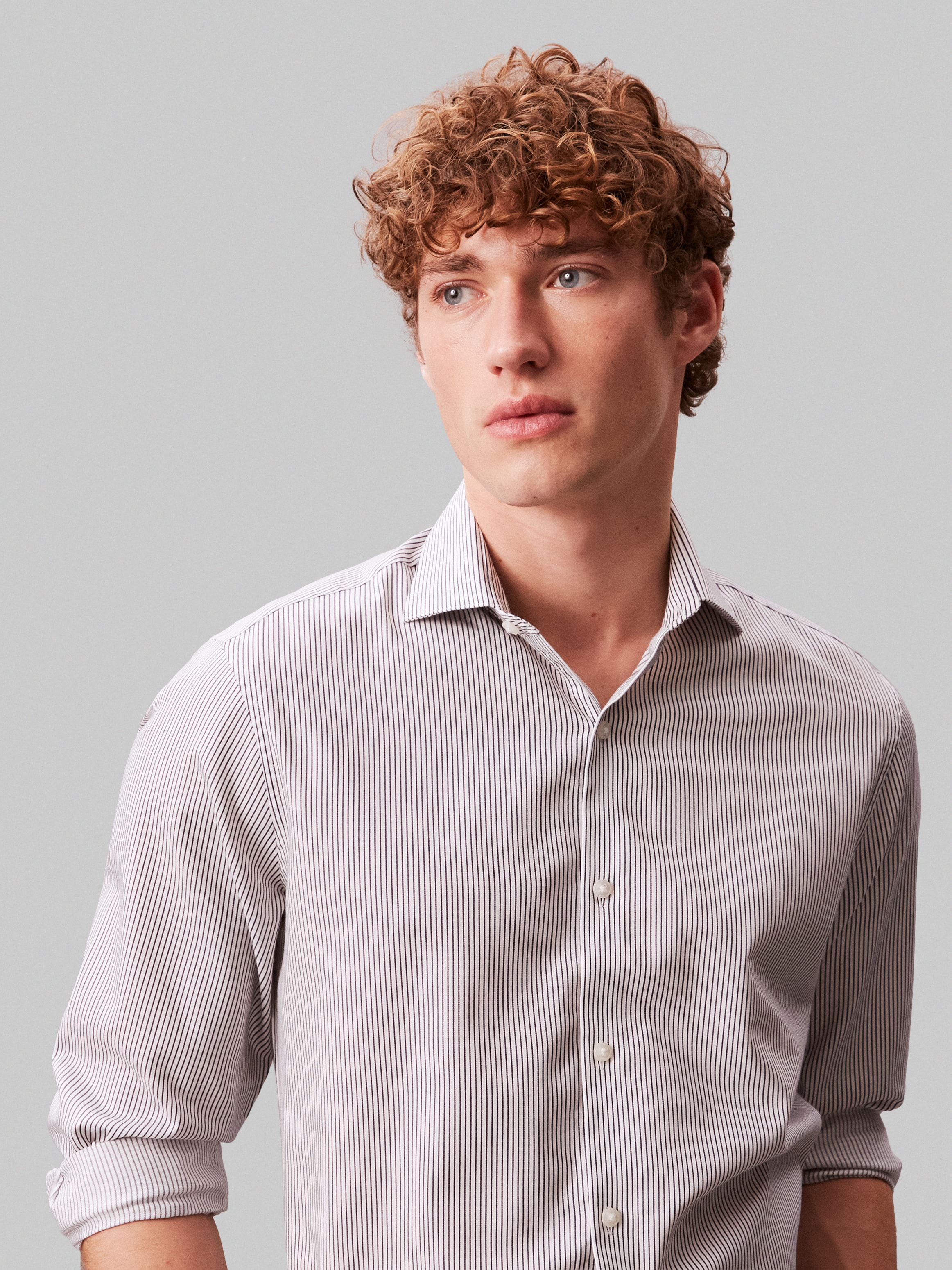 Calvin Klein Businesshemd »SLIM SFT WSHD STR STP« Slim fit mit Knopfleiste