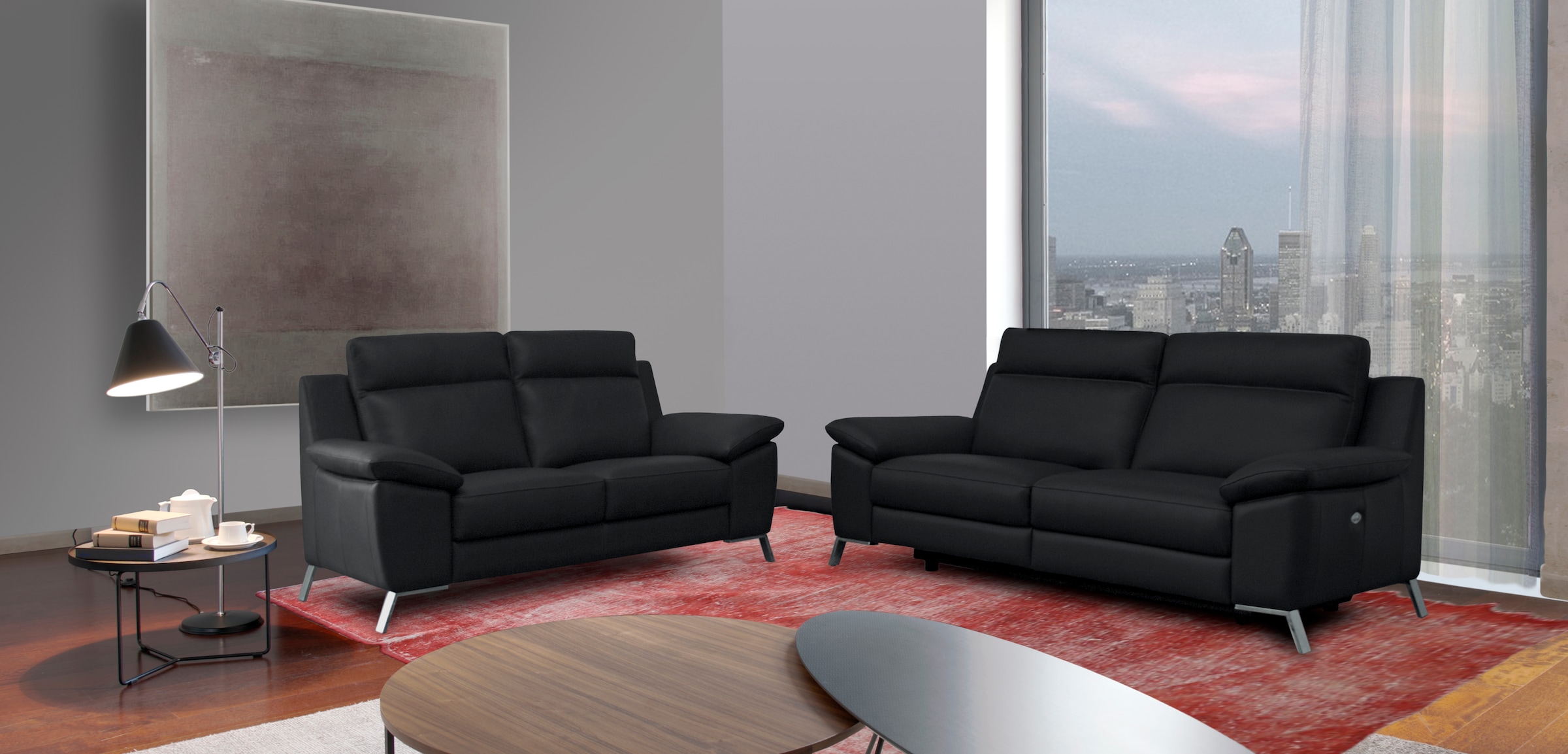CALIA ITALIA Polstergarnitur »Roby« Set, 2 Stk. tlg. in Leder, mit elektris günstig online kaufen