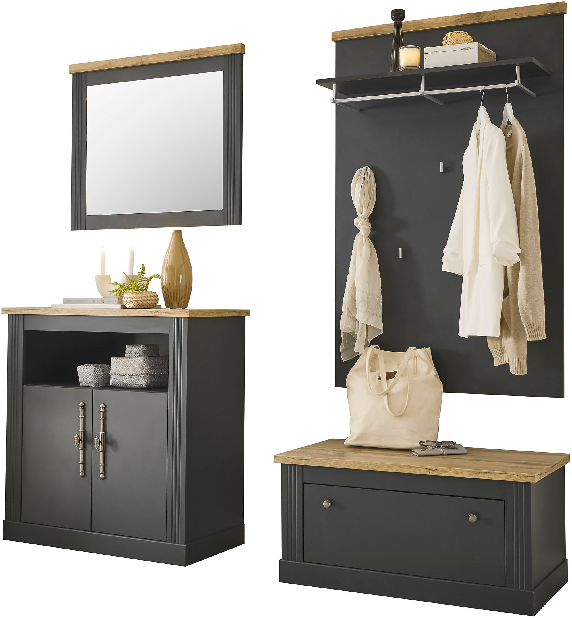 Home affaire Garderoben-Set »Westminster BESTSELLER!«, (4 St., Schuhbank, S günstig online kaufen