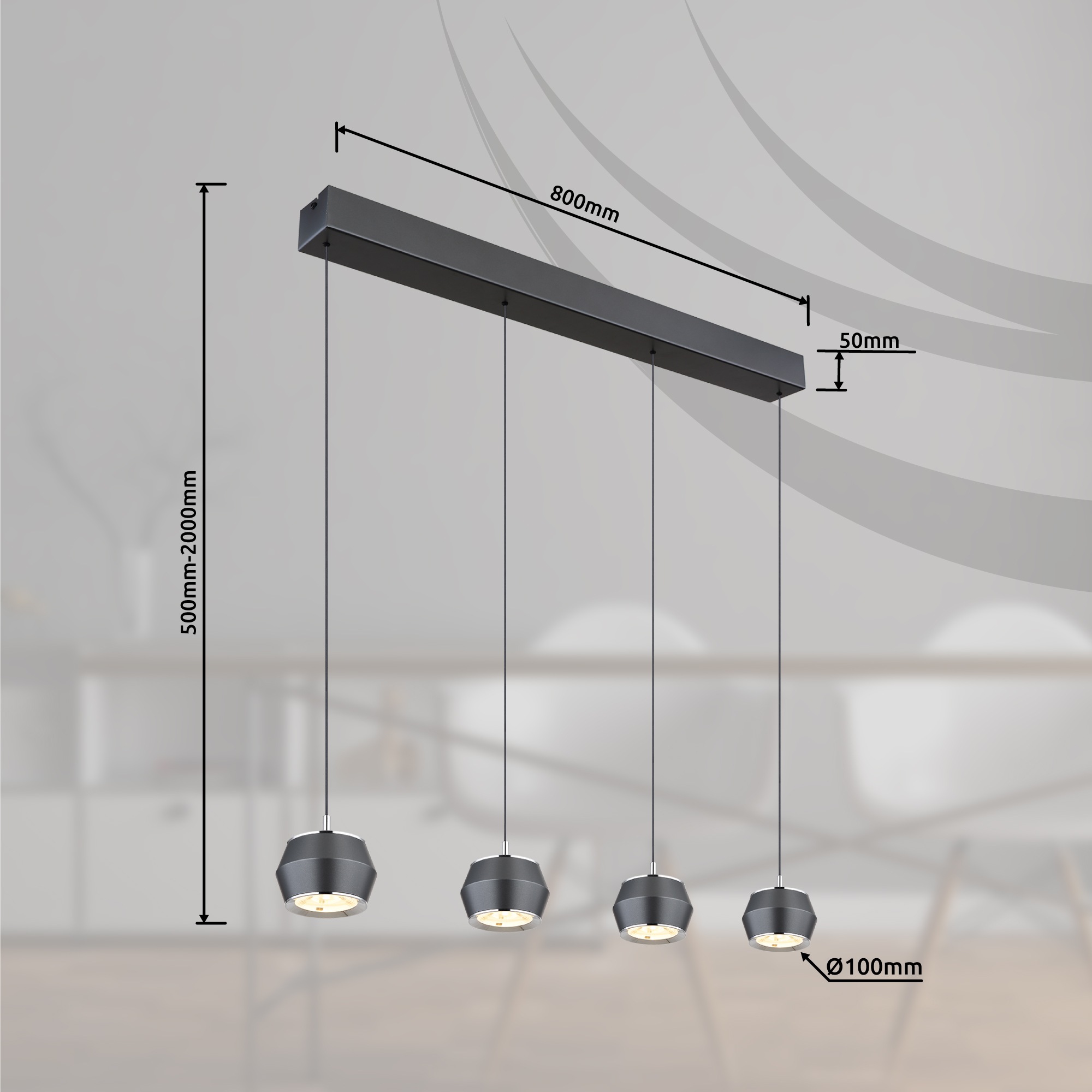 GLOBO LIGHTING LED Pendelleuchte »MARTHY«, Leuchtmittel LED-Modul | LED fest integriert, Hängeleuchte/Pendelleuchte/Esszimmer/Wohnzimmer/rund/höhenverstellbar