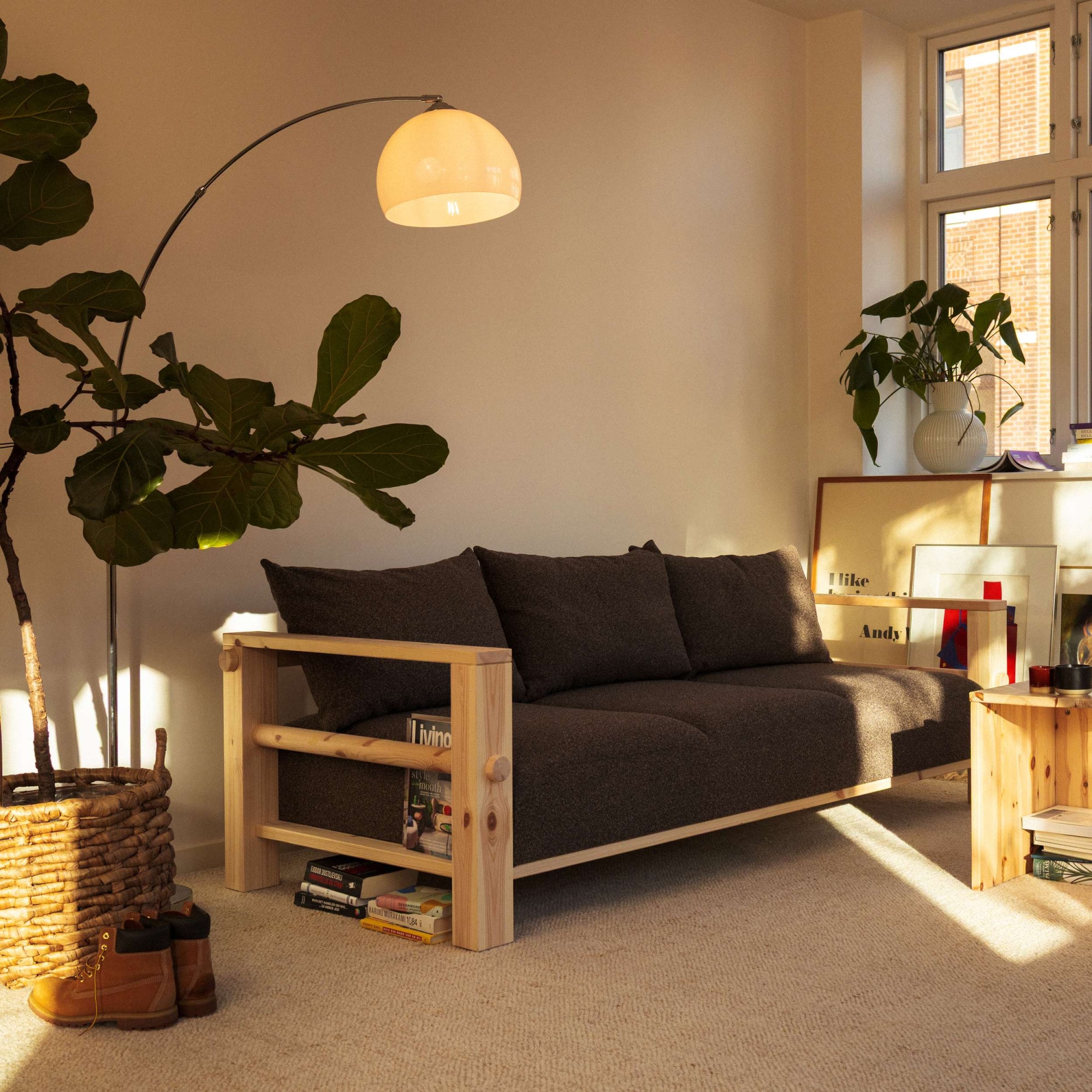 Karup Design Sofa »Bare Sofa, Schlafsofa mit Boxspring, 3-Sitzer, Couch, Bettfunktion« Boxspring-Matratze mit Sprungfedern, 3 Rückenkissen, Made in Europe