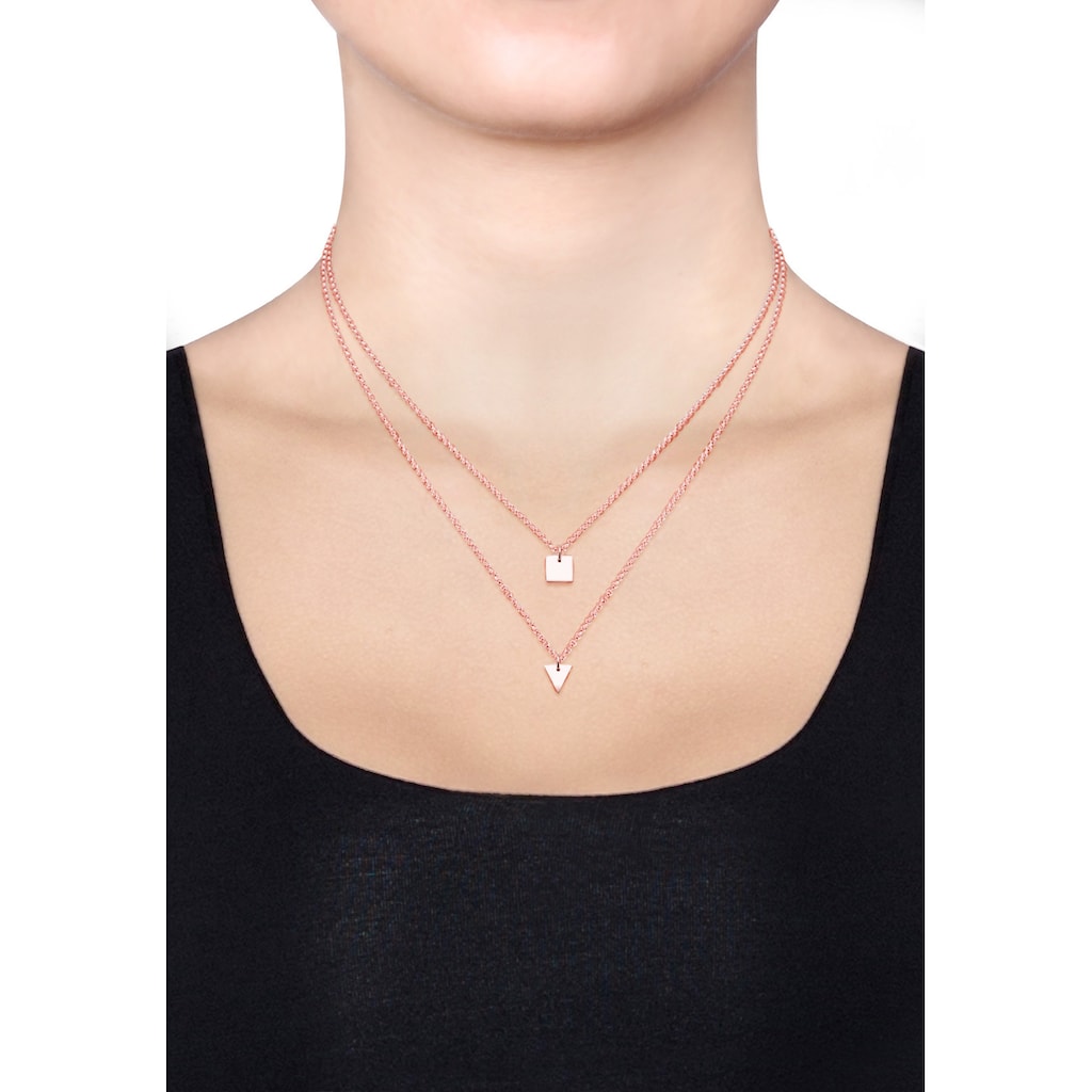 Elli Gliederkette »Dreieck Viereck Layer 925 Sterling Silber«