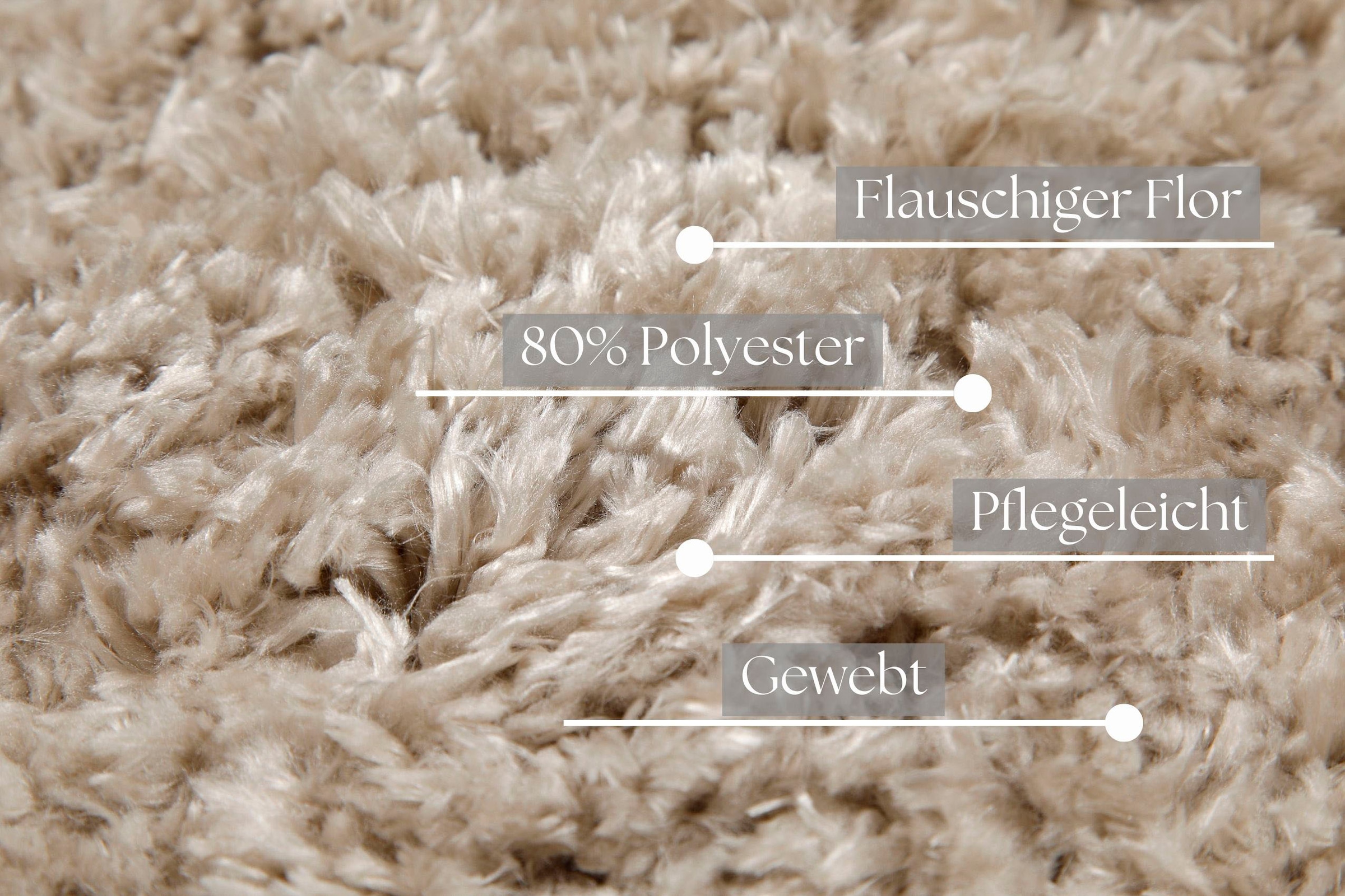 my home Hochflor-Teppich »Saul«, rechteckig, 50 mm Höhe, dichter weicher Langflor, Shaggy, uni farben, Wohnzimmer