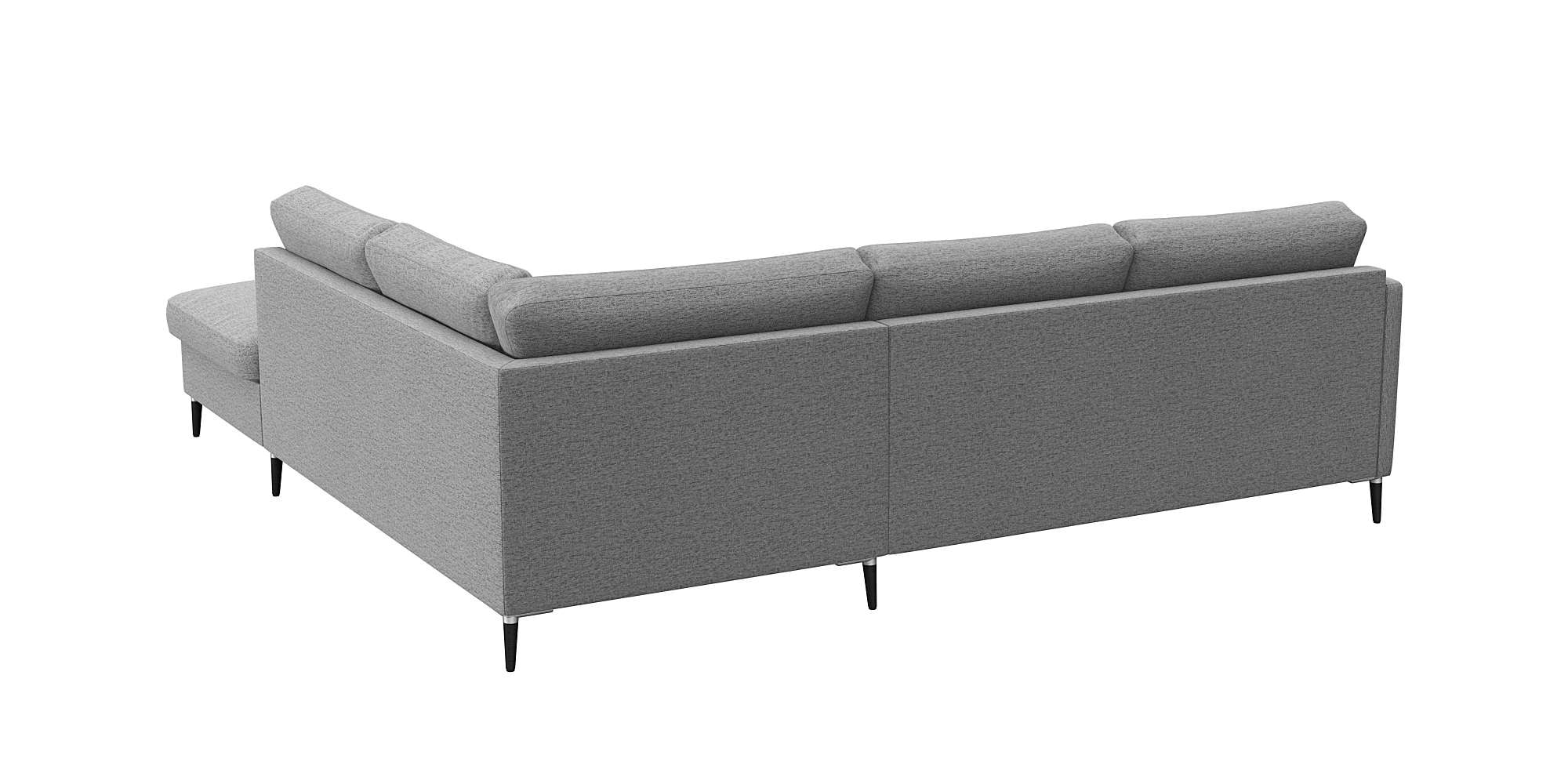 FLEXLUX Ecksofa »Fiore, L-Form« schmale Armlehnen, Füße Alu/schwarz, B/T 234/225cm, Kaltschaum im Sitz
