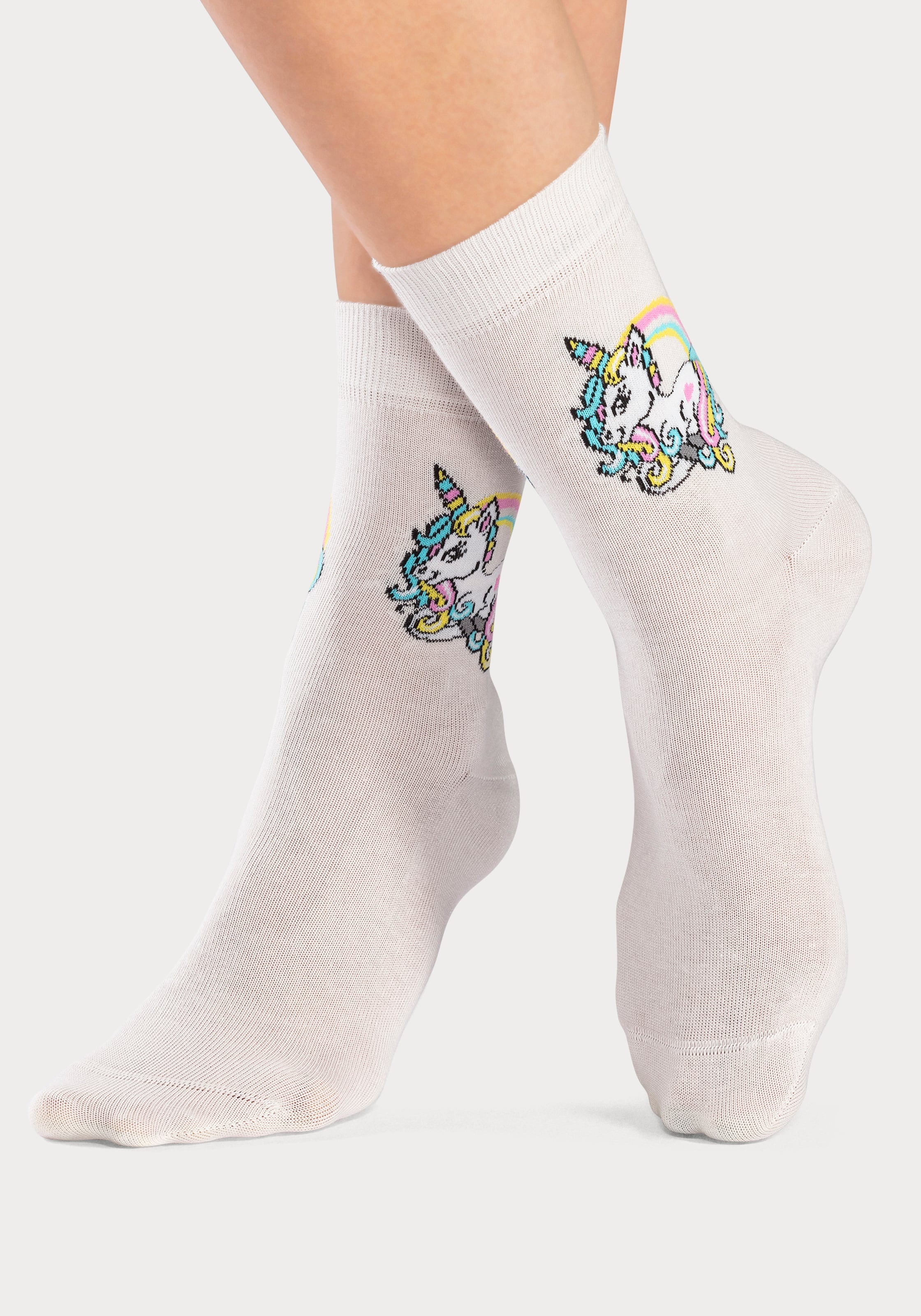 H.I.S Basicsocken, (Packung, 4 Paar), mit Einhorn Motiven