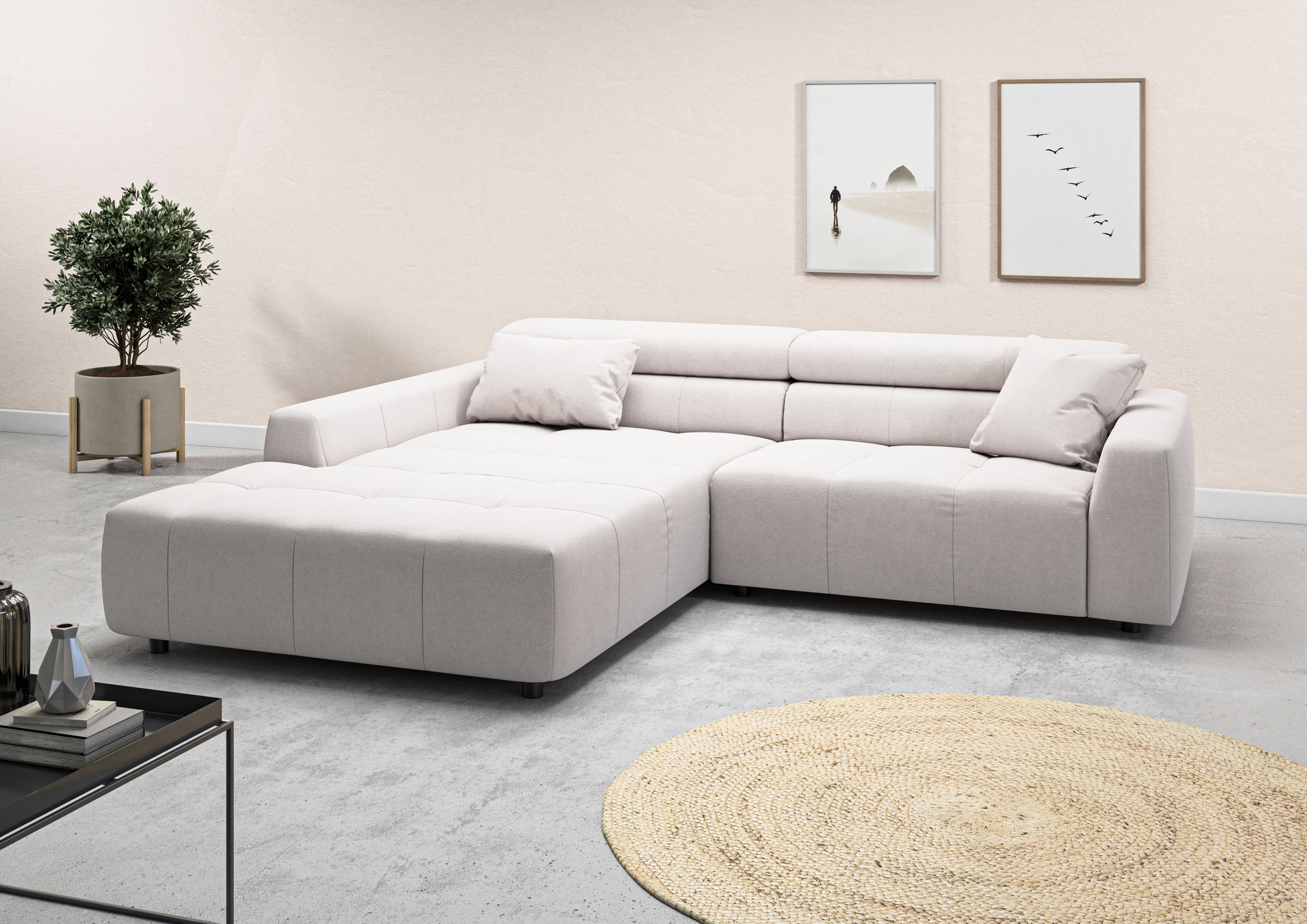 3C Candy Ecksofa »Denver auch mit Cord- und Easy care-Bezug, Kopfteilverste günstig online kaufen