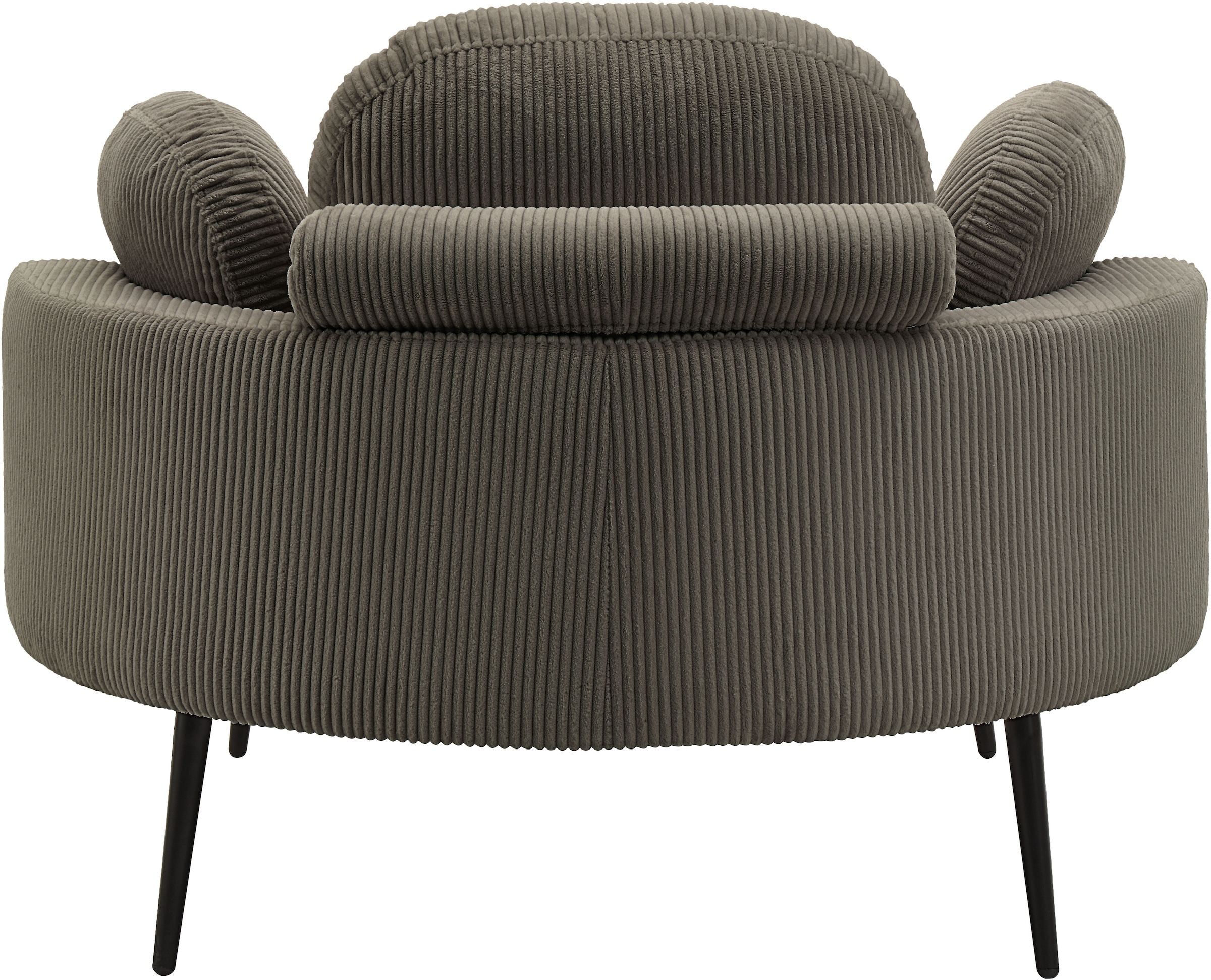 OTTO home Loveseat »Riko Sessel, B: 110 cm, Sitzhöhe: 44 cm« XXL- Sessel, mit Stauraumhocker, Rückenstütze & 4 Zierkissen