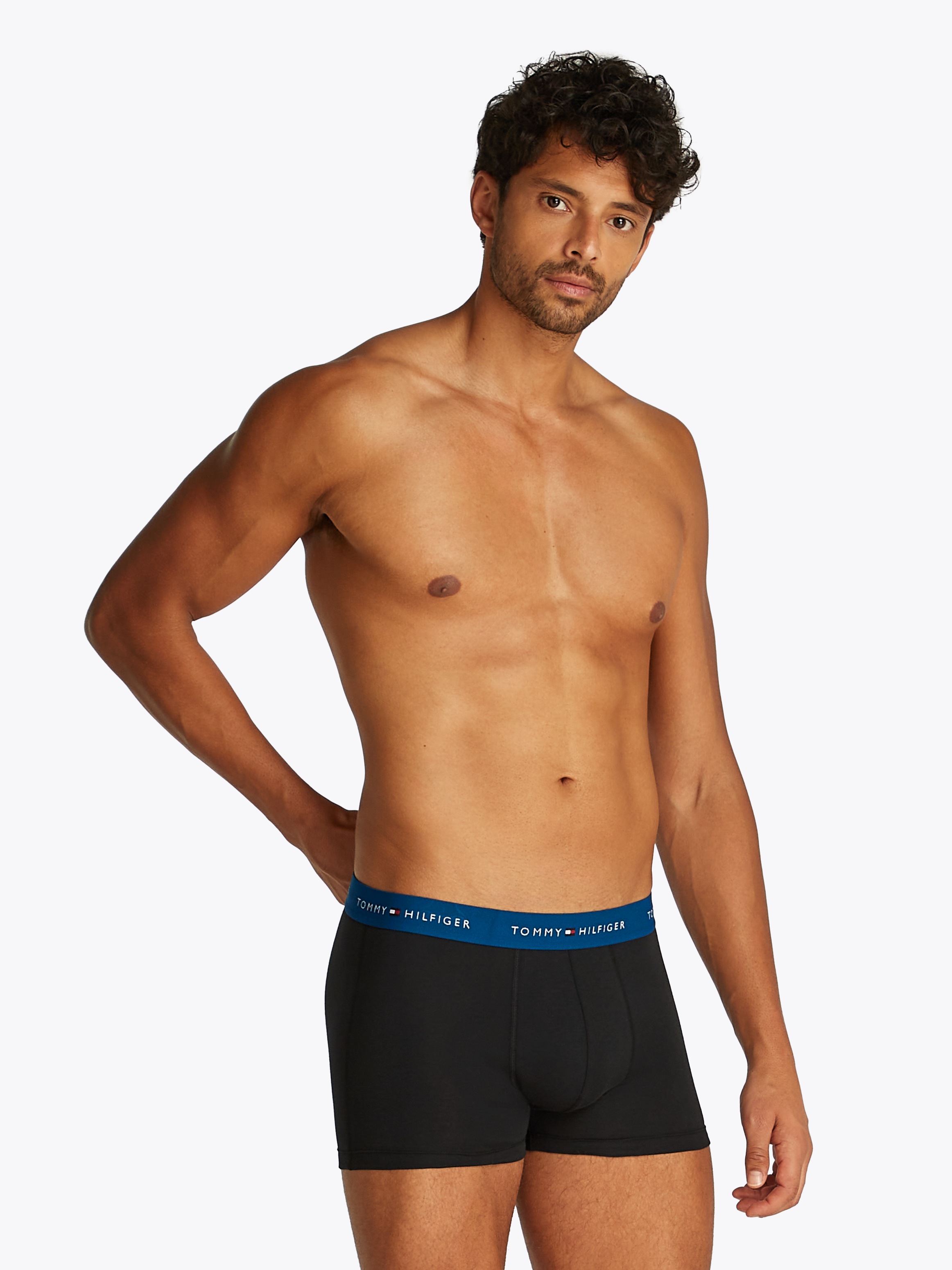 Tommy Hilfiger Underwear Boxer »TRUNK 3 PACK«, (3 St.), mit kontrastfarbenem Logobund