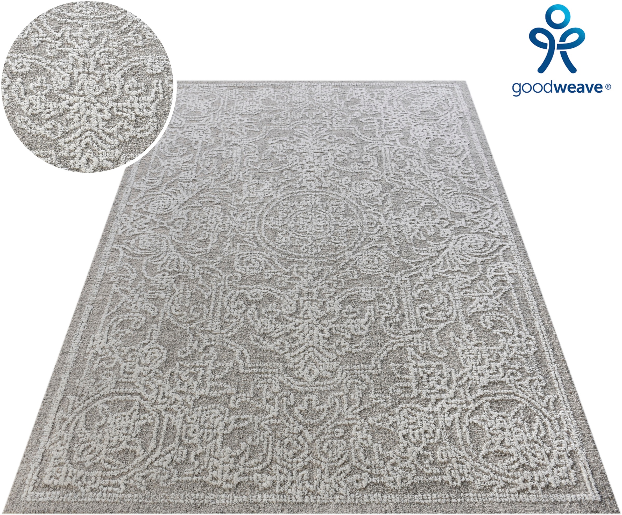 my home Wollteppich »Umea, handgefertigt, Wolle, Hoch-Tief-Struktur« rechte günstig online kaufen