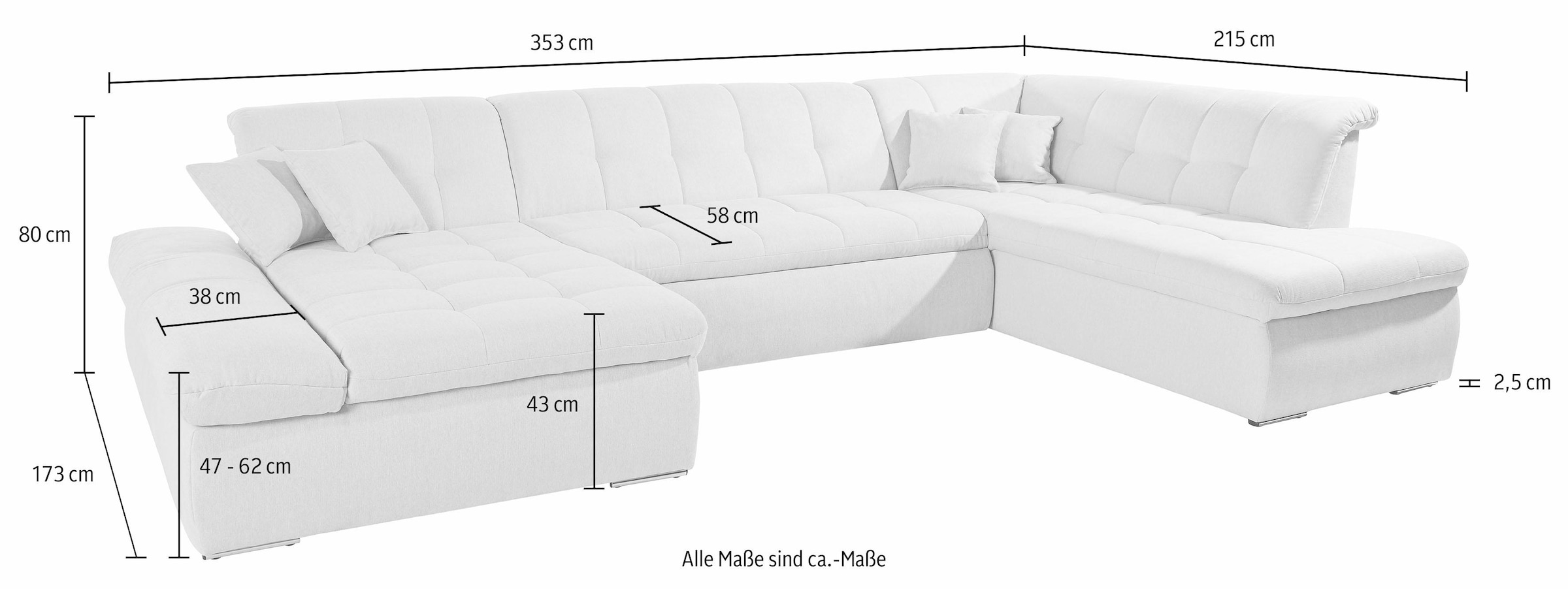 INOSIGN Wohnlandschaft »U-Form«, wahlweise mit Bett- und Armlehnfunktion