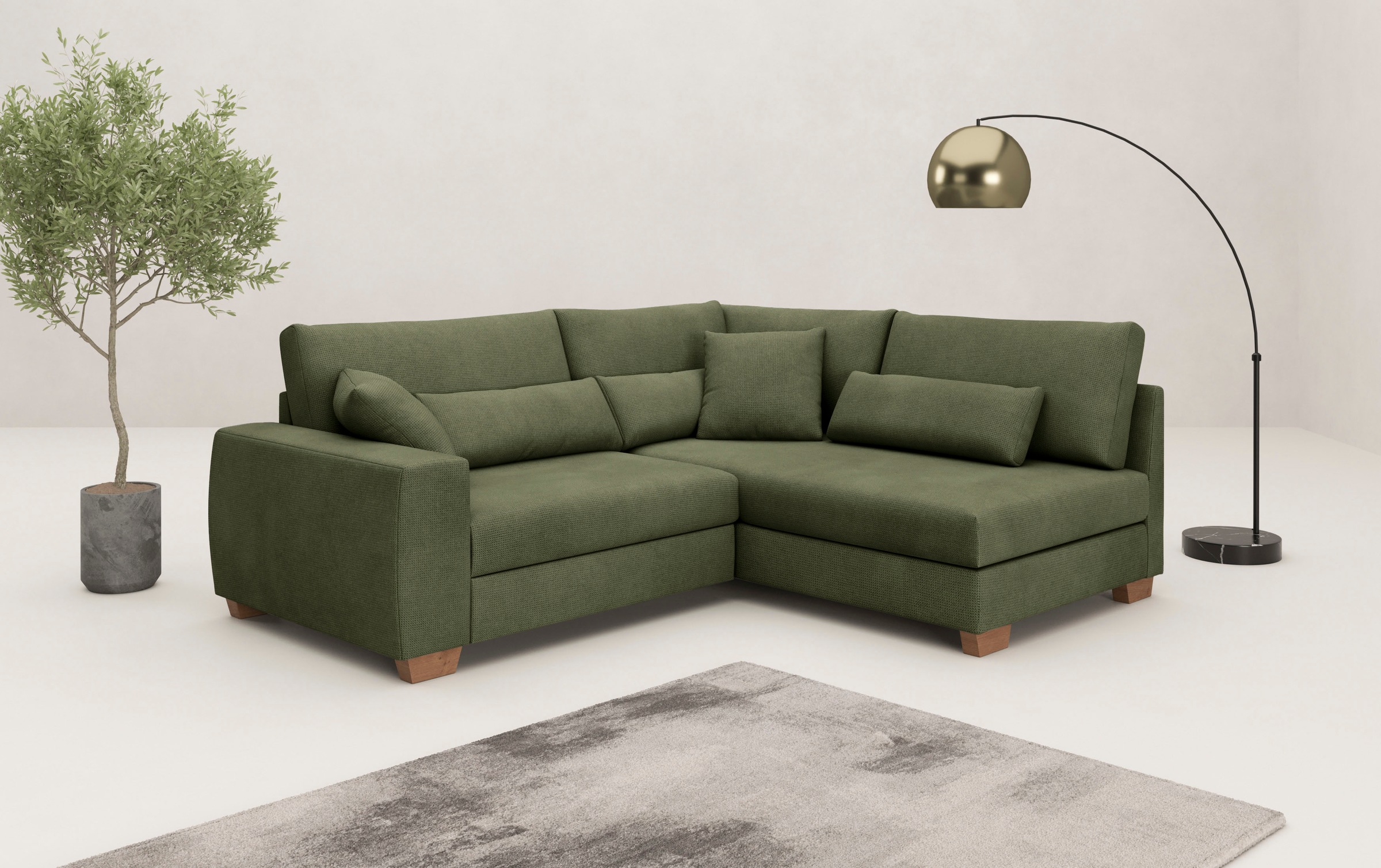 Mr. Couch Ecksofa »L-Form«, Mit Federkern, wahlweise mit Bett und Taschenfederkern