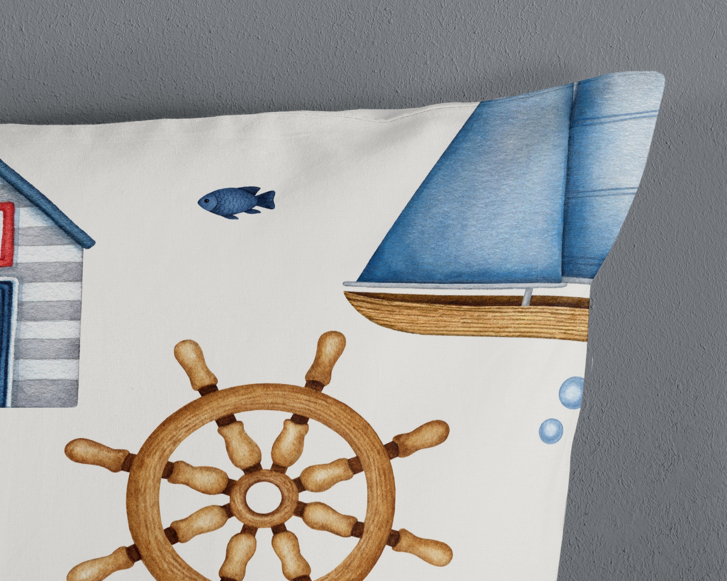 good morning Kinderbettwäsche »Ahoy«, 100% Baumwolle, Reißverschluss, Wendeoptik, Baby, Kind, Maritim