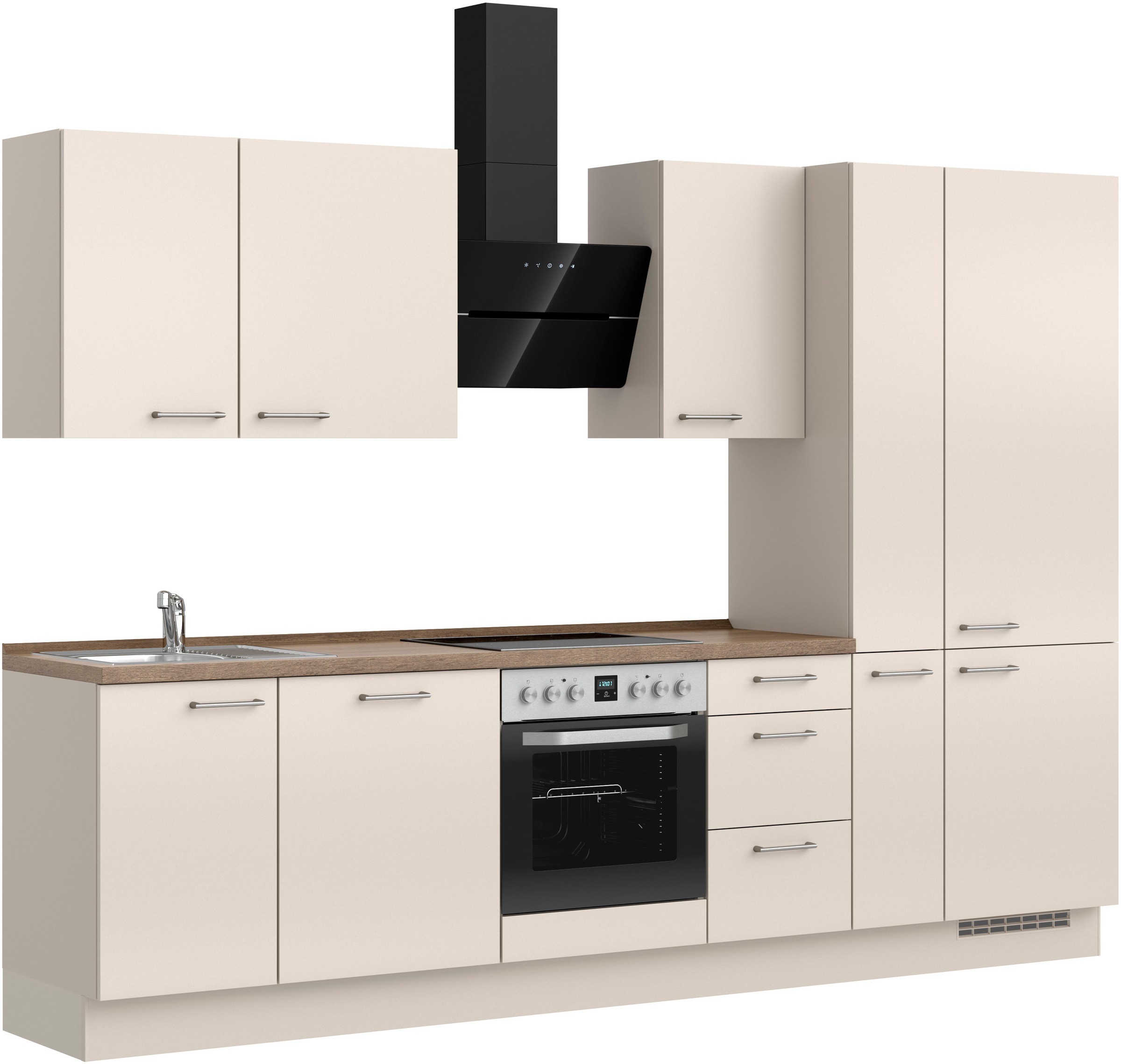 nobilia® Küchenzeile »"Laser II"«, vormontiert, Ausrichtung wählbar, Breite 300 cm, wahlw. mit E-Geräten