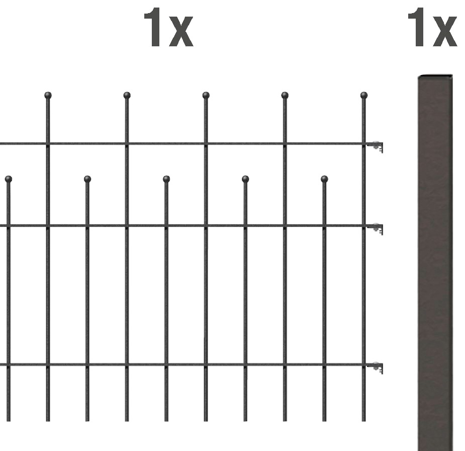 Alberts Metallzaun »Anbauset Madrid«, Höhe: 49,5, 73,5 und 98,5 cm, Breite: 200 cm, zum Aufschrauben