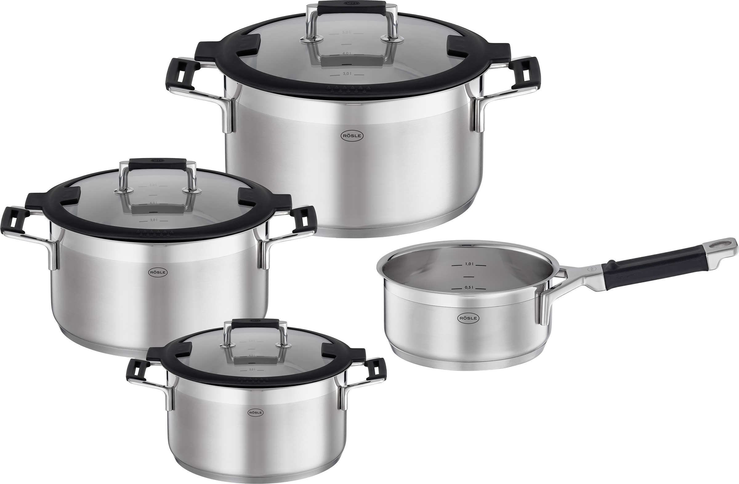 RÖSLE Topf-Set »SILENCE PRO« Edelstahl 18/10 Set, je 1 Kochtopf Ø 16/20/24 günstig online kaufen