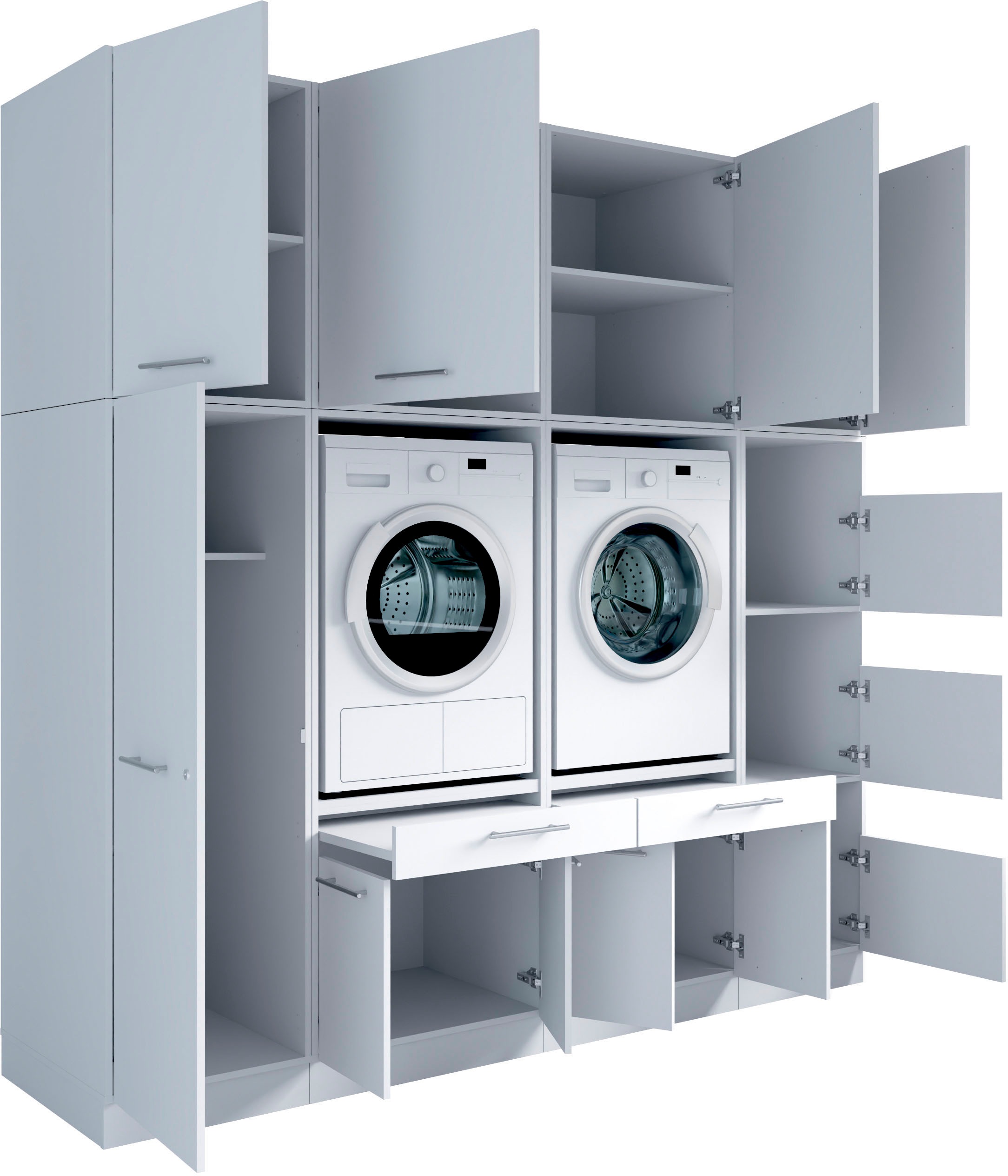 Laundreezy Mehrzweckschrank-Set »Laundreezy, 8-tlg. Mehrzweckschrank-Set B/H/T 235/238/68 cm« 8 Stk. tlg.