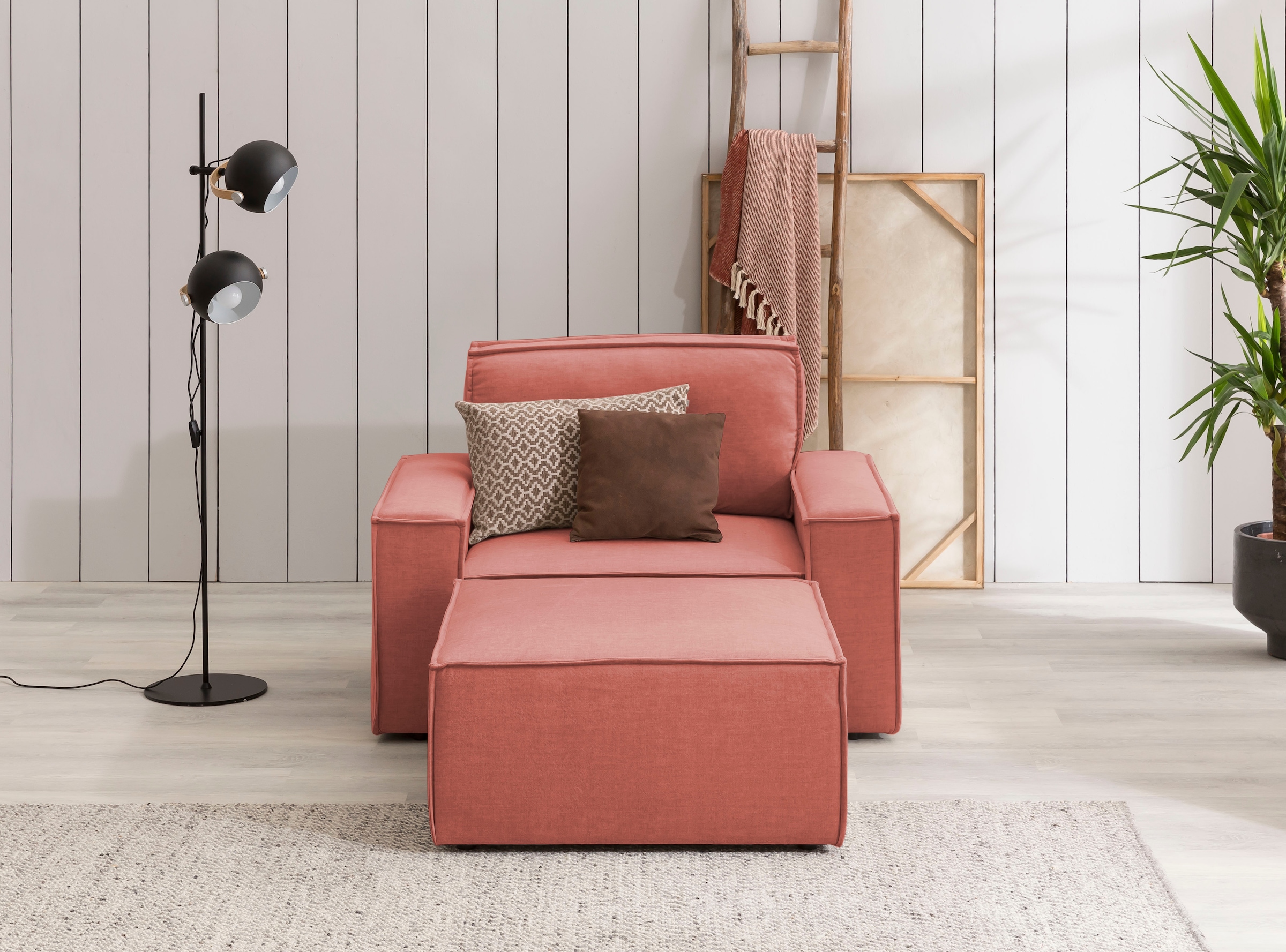 Home affaire Sessel »SHERWOOD«, Loveseat und Hocker im Set, passend zur Polster-Serie SHERWOOD