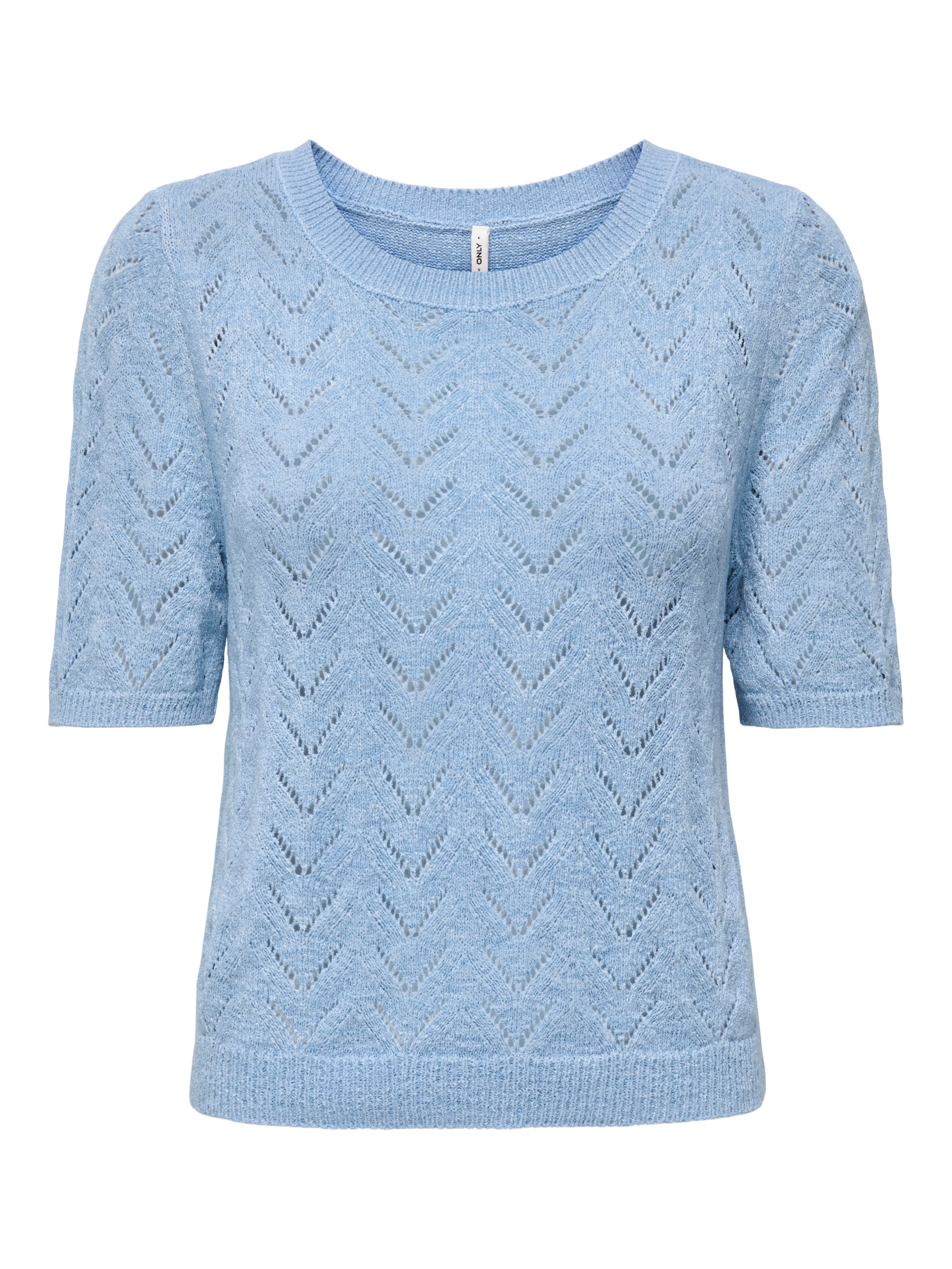 ONLY Kurzarmpullover »ONLSUNNY SS O-NECK KNT« Kunstfaser, regular fit, Rundhals