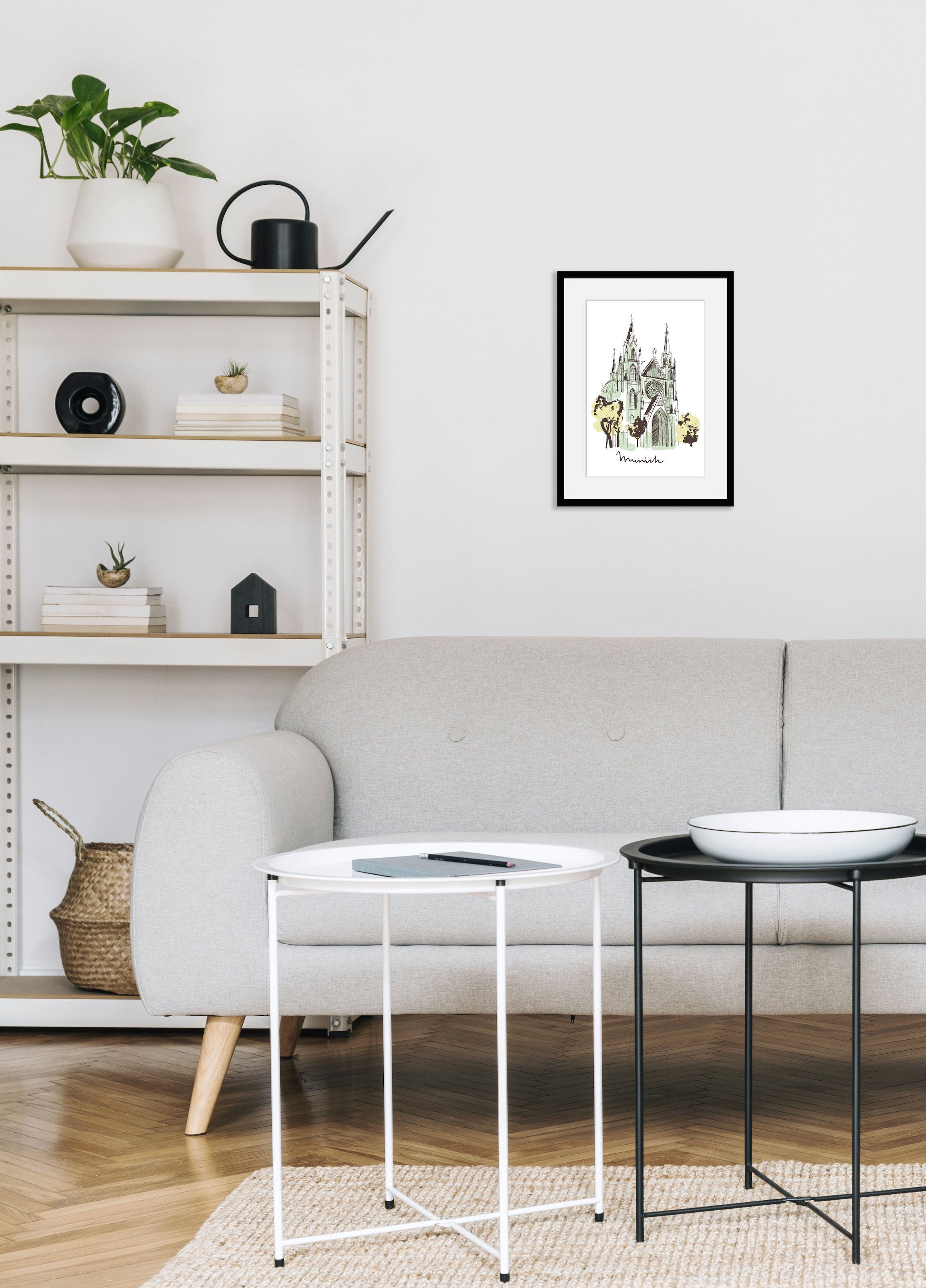 queence Bild »Munich Church« Deutschland | Kirche | München | Religion HD Premium Poster-Druck inkl. Holzrahmen