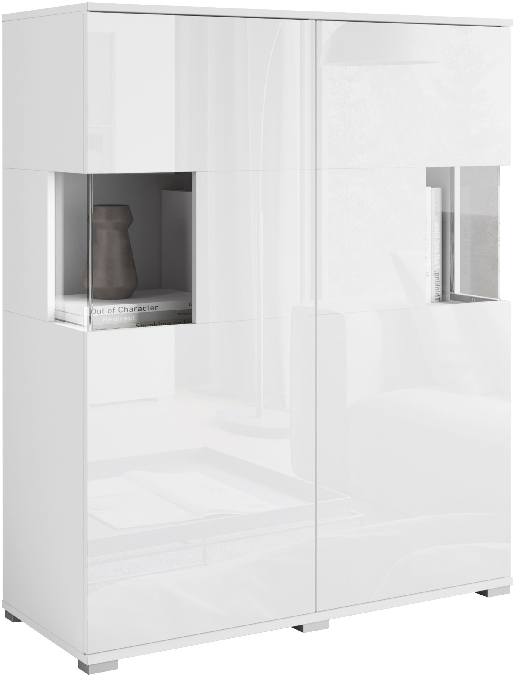 INOSIGN Highboard »Kenia«, (1 St.), Modernes Highboard mit Glastüren, Breite 100 cm