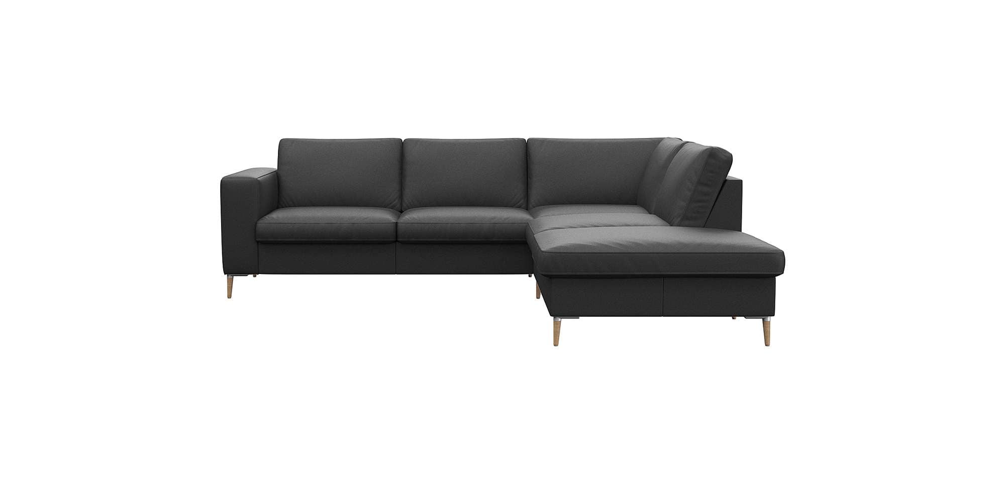 FLEXLUX Ecksofa "Fiore, L-Form", breite Armlehnen, Füße Alu/Eiche, B/T 241/ günstig online kaufen