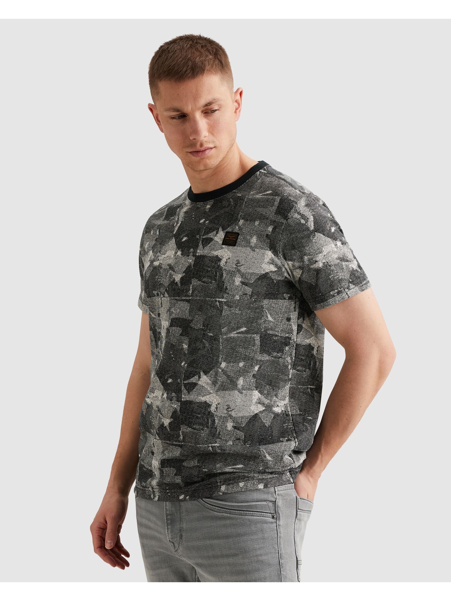 PME LEGEND T-Shirt »Short sleeve r-neck slub jersey aop« mit All-Over Print