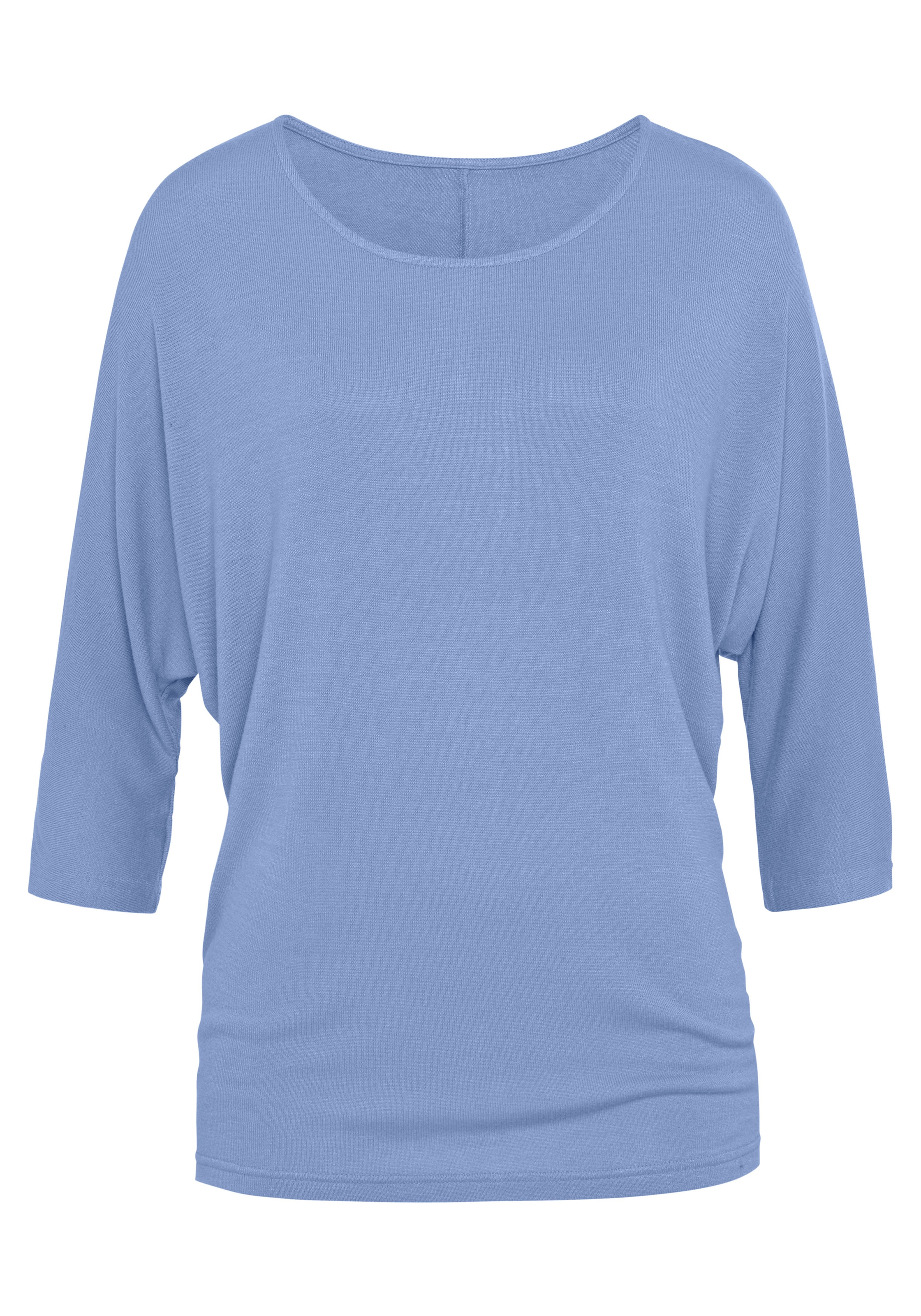 LASCANA 3/4-Arm-Shirt »mit Fledermausärmeln«, aus weicher Feinstrick- Qualität mit Viskose