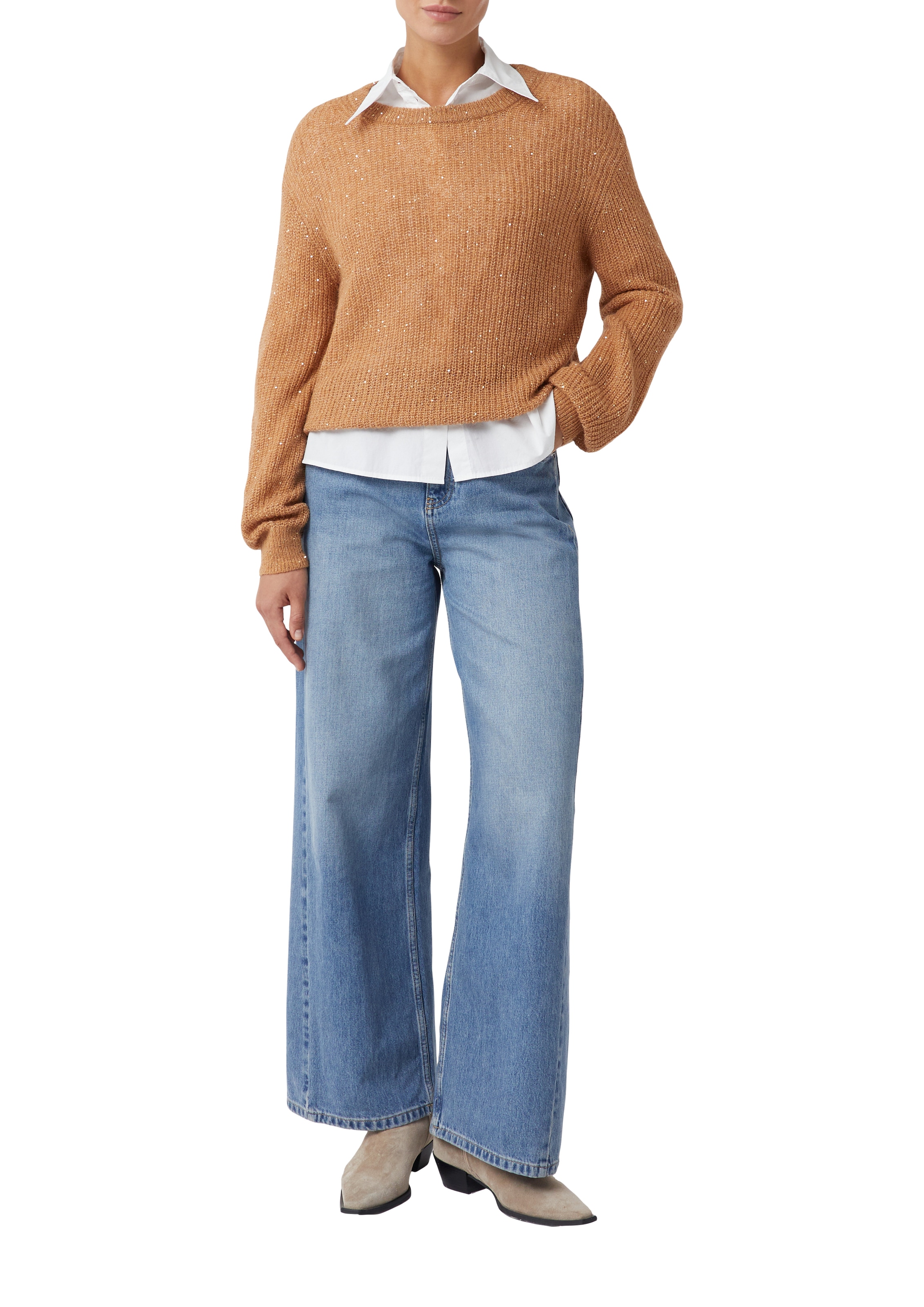 Comma Strickpullover mit Glitzer-Details