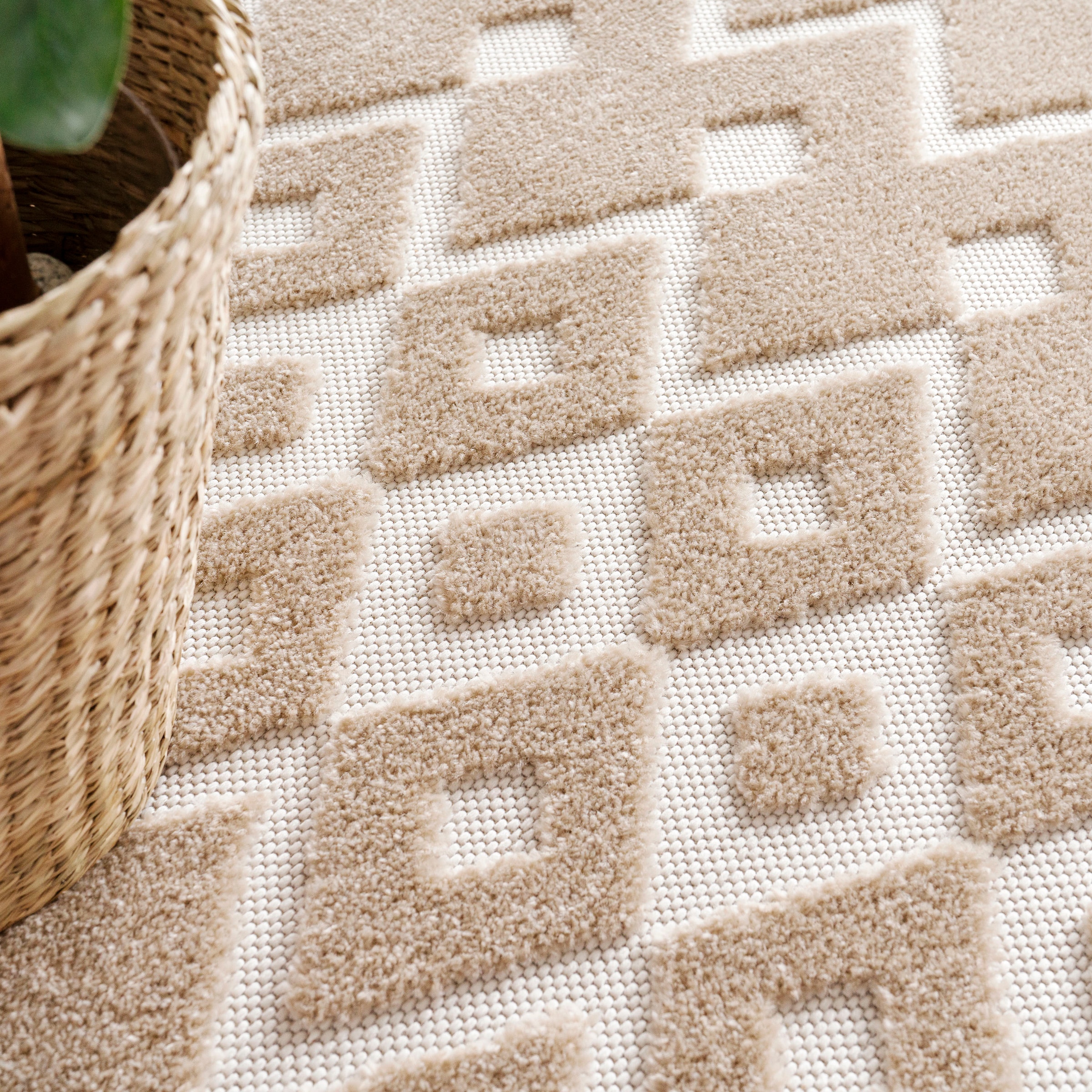 Paco Home Teppich »Stilo 868«, rechteckig, 10 mm Höhe, Hoch-Tief Effekt, Rauten, auch als Läufer, In- und Outdoor geeignet
