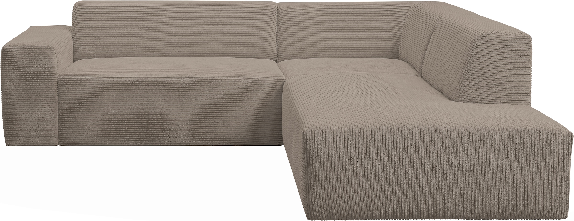 WERK2 Ecksofa »Zeus-M 251 cm breit, 262 cm tief, tolles Sofa, L-Form« Curvy Trend Garnitur, urbane Optik, komfortable Wellenunterfederung