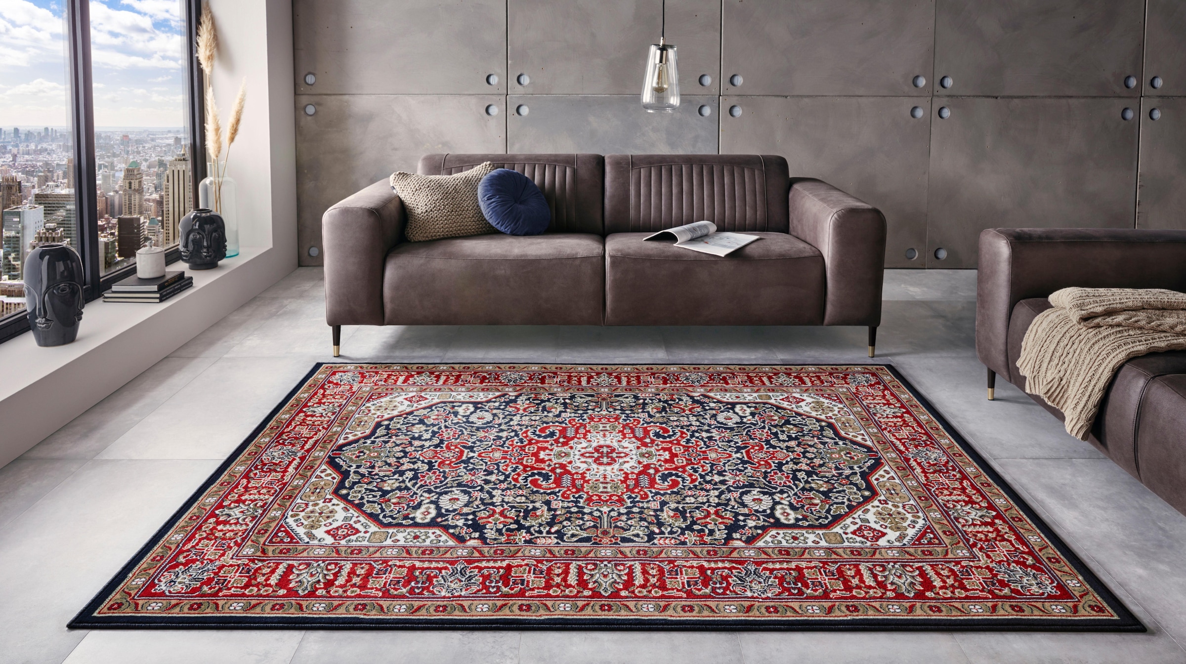 NOURISTAN Teppich »Skazar Isfahan«, rechteckig, Kurzflor, Orient, Teppich, Vintage, Esszimmer, Wohnzimmer, Flur