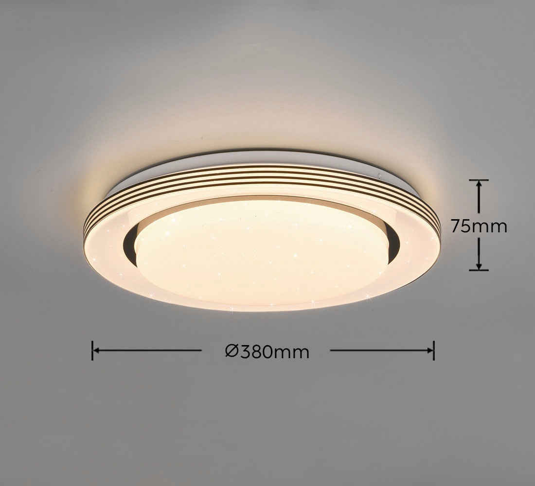 TRIO Leuchten LED Deckenleuchte »Atria«, Starlight Effekt, Fernbedienung, Lichtfarbe einstellbar dimmbar Memory