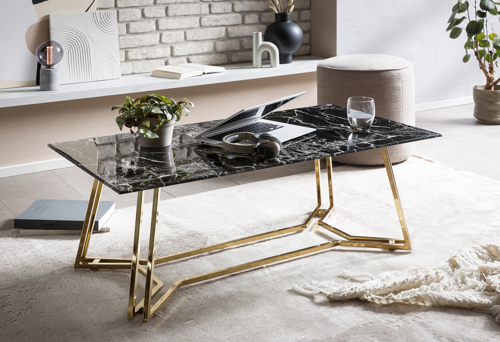 SalesFever Couchtisch, Tischplatte im Marmor-Design