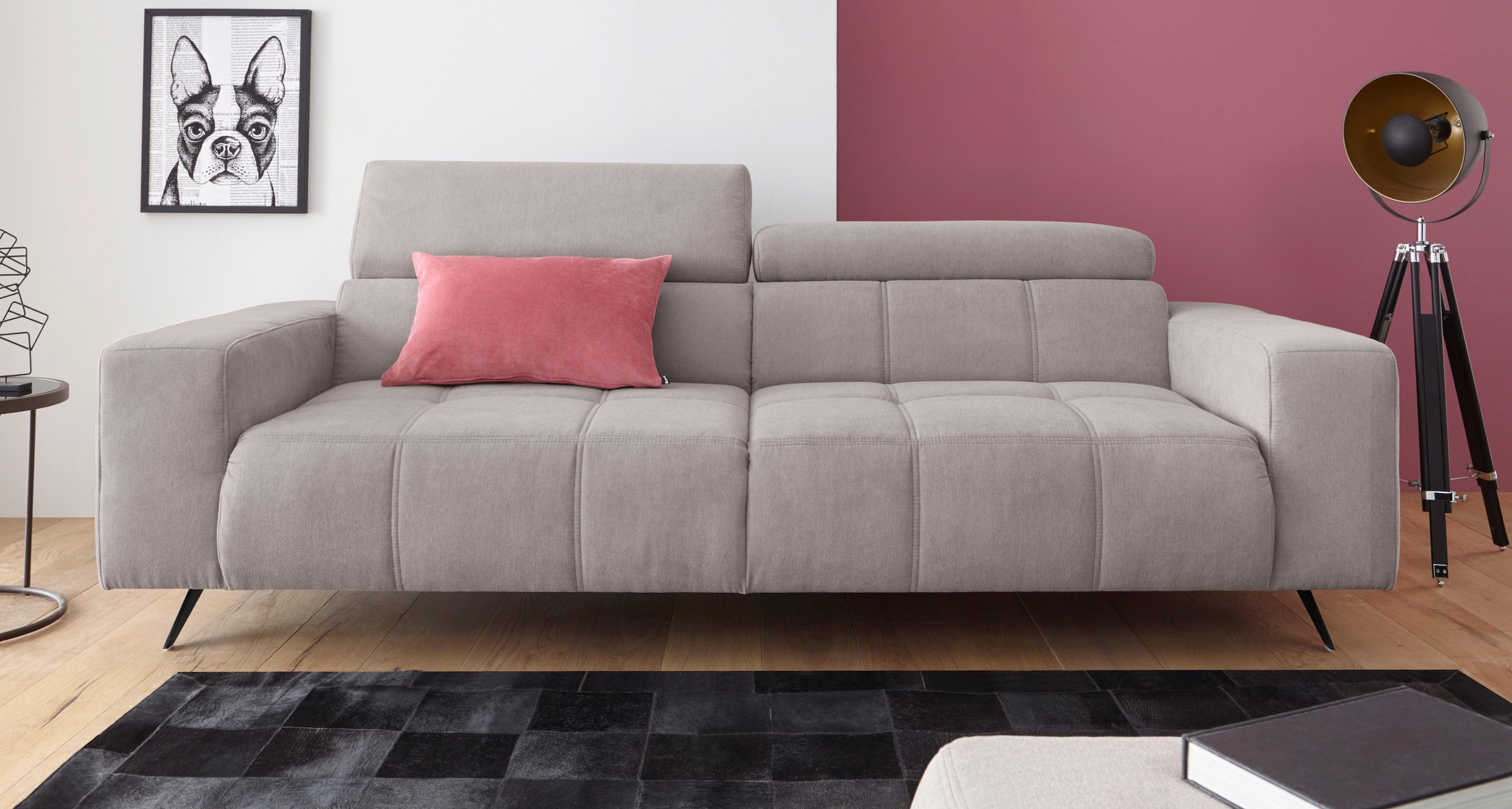 DOMO collection 2-Sitzer »Trento, mit Kufenfuß oder Einzelfuß«, wahlweise mit Kopfteilverstellung und in zwei Größen erhältlich