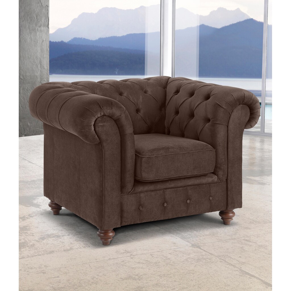 Premium collection by Home affaire Sessel »Chesterfield«, mit Knopfheftung, auch in Leder
