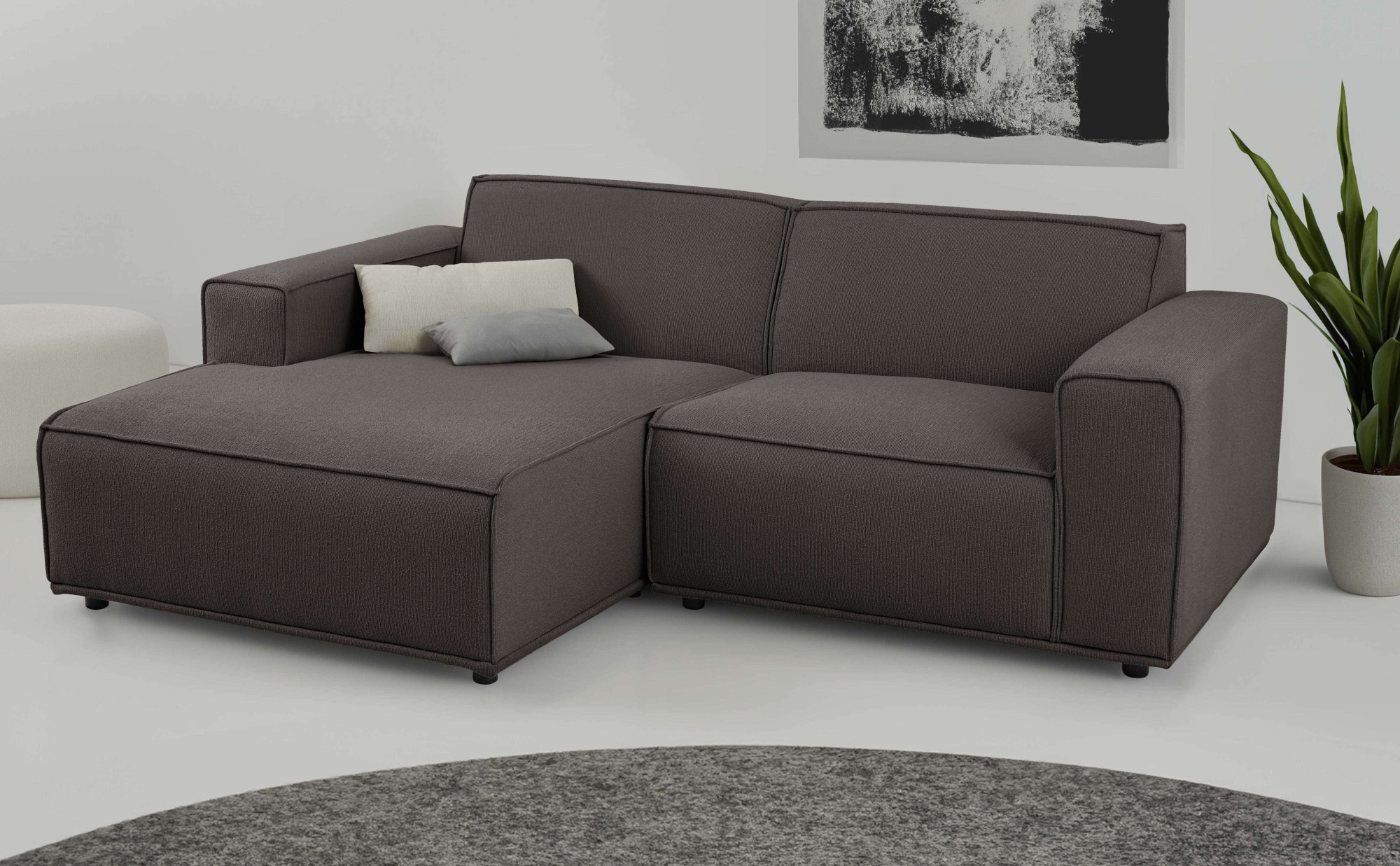 Home affaire Ecksofa »Avelin, 228 cm, L-Form, Chenille, Struktur-Boucle«, m günstig online kaufen