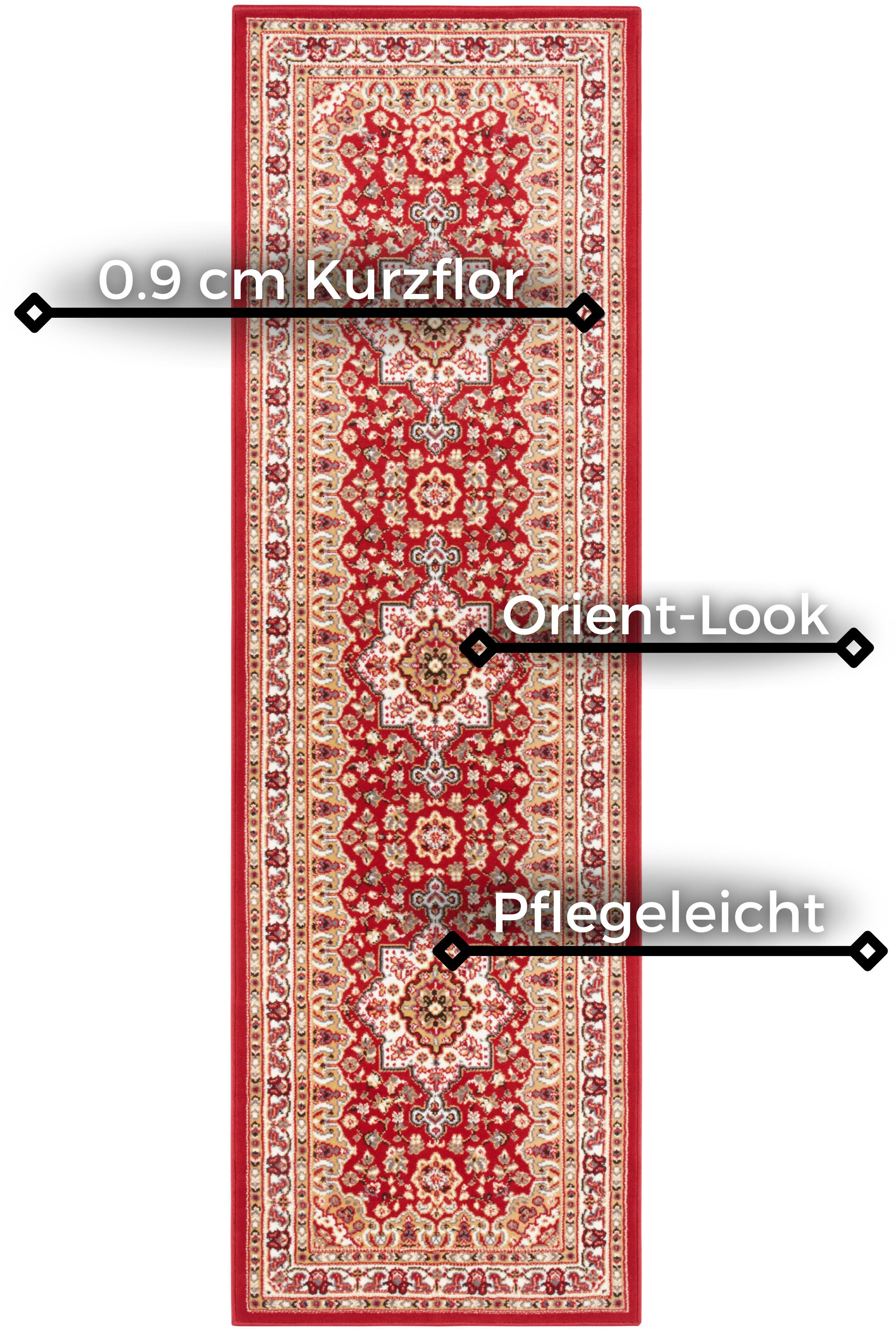 HANSE Home Teppich »Parun Täbriz«, rechteckig, 9 mm Höhe, Kurzflor, Orient, Läufer, Vintage, Esszimmer, Wohnzimmer, Flur