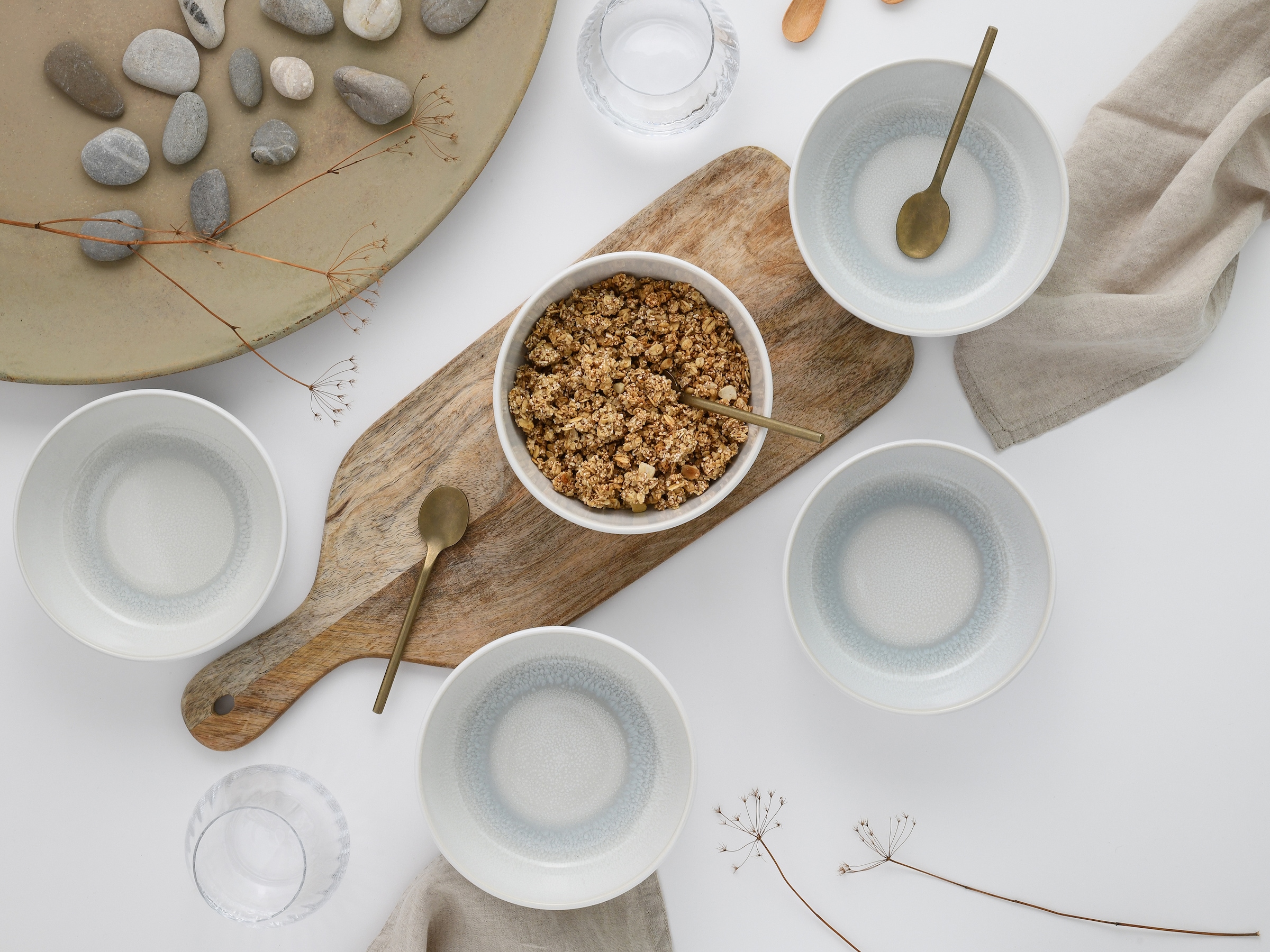 OTTO home Müslischale »modernes Schüssel-Set Lykk, Geschirr-Set, Bowl« 6 Stk. aus Steinzeug hohe Haltbarkeit, spülmaschinen- & mikrowellengeeignet, Reaktivglasur