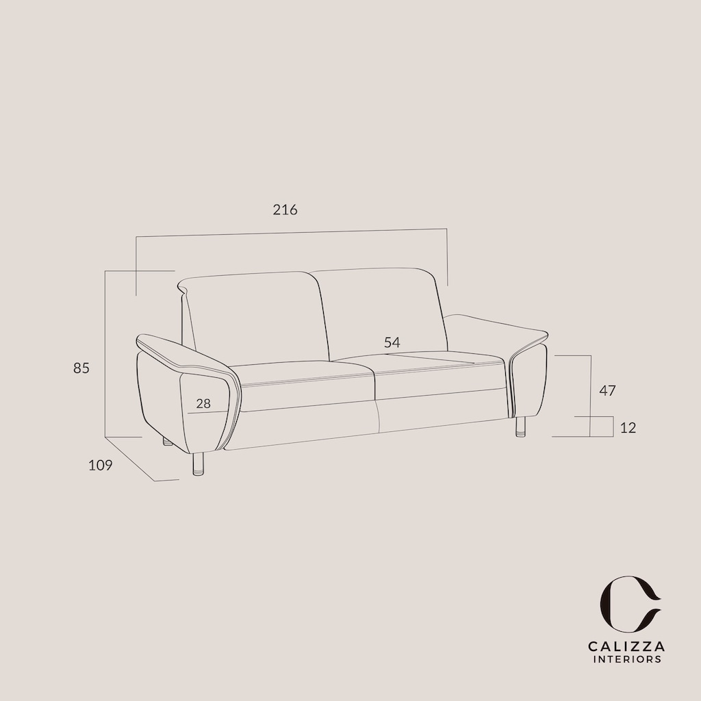 CALIZZA INTERIORS Polstergarnitur »Jade«, (Set, bestehend aus 2 und 2,5-Sitzer)