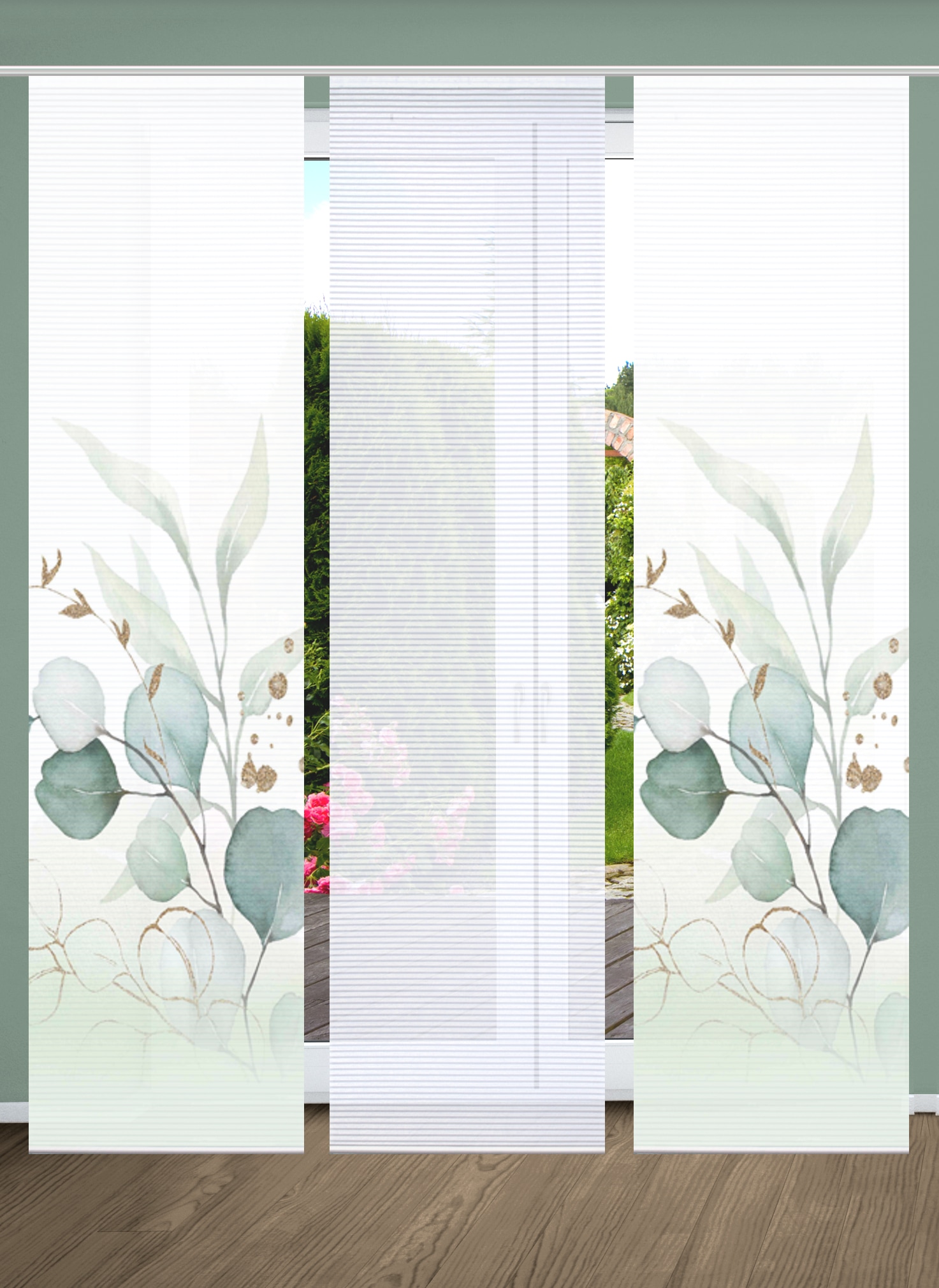 HOME in green Schiebegardine »ABANIO« Paneelwagen 3 Stk. tlg. SET DIGITALDR günstig online kaufen