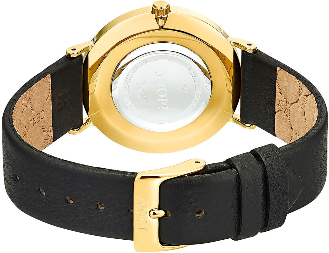 JOOP! Quarzuhr »2026575«, Armbanduhr, Damenuhr, Lederarmband, Batterie-Entladungsanzeige