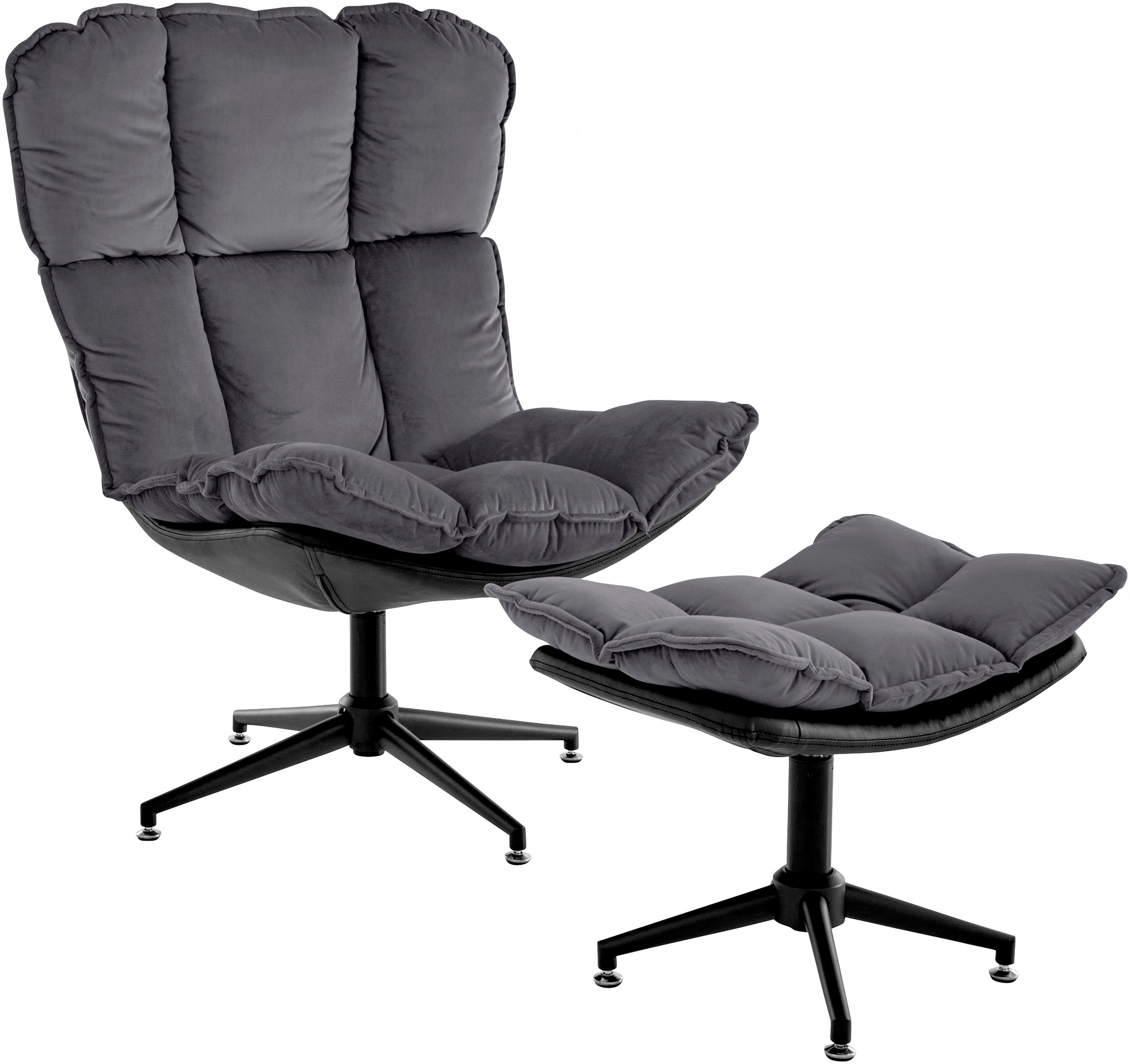 Home affaire Drehsessel »Seet, Polstersessel mit Hocker,« 2 Stk. tlg. 360° günstig online kaufen