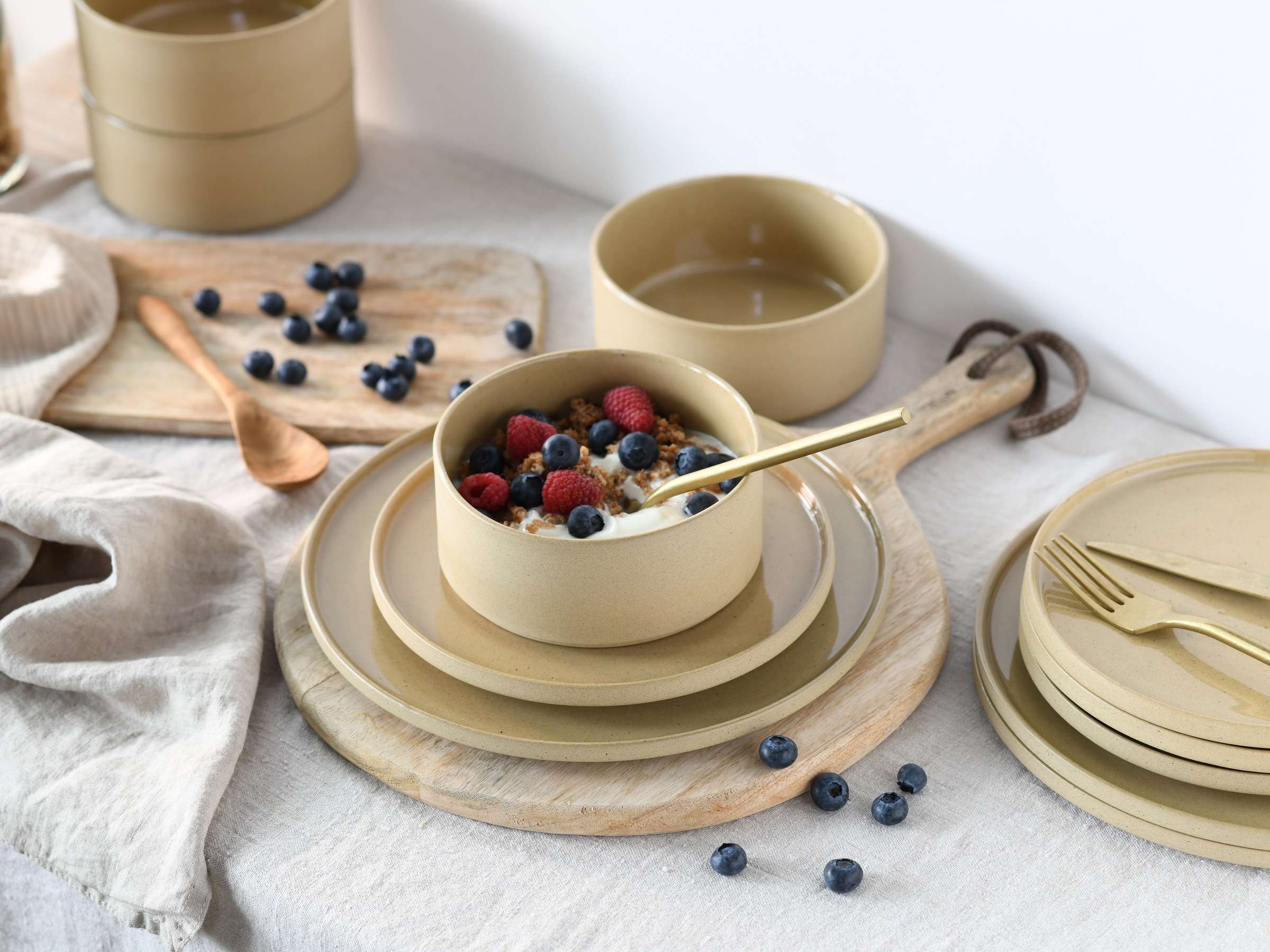 CreaTable Dessertteller »Futuro«, (Set, 4 St.), Teller Set für 4 Personen, Ø 20 cm, Steinzeug