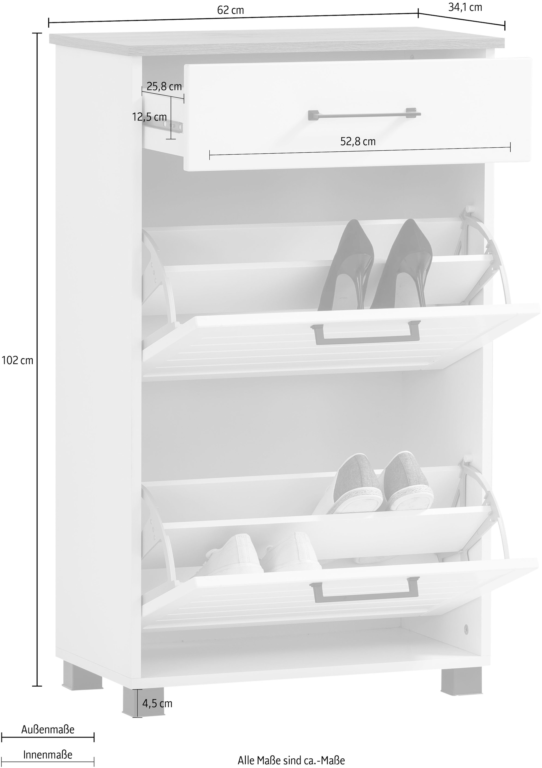 Schildmeyer Schuhschrank »Jelda« Breite 62 cm