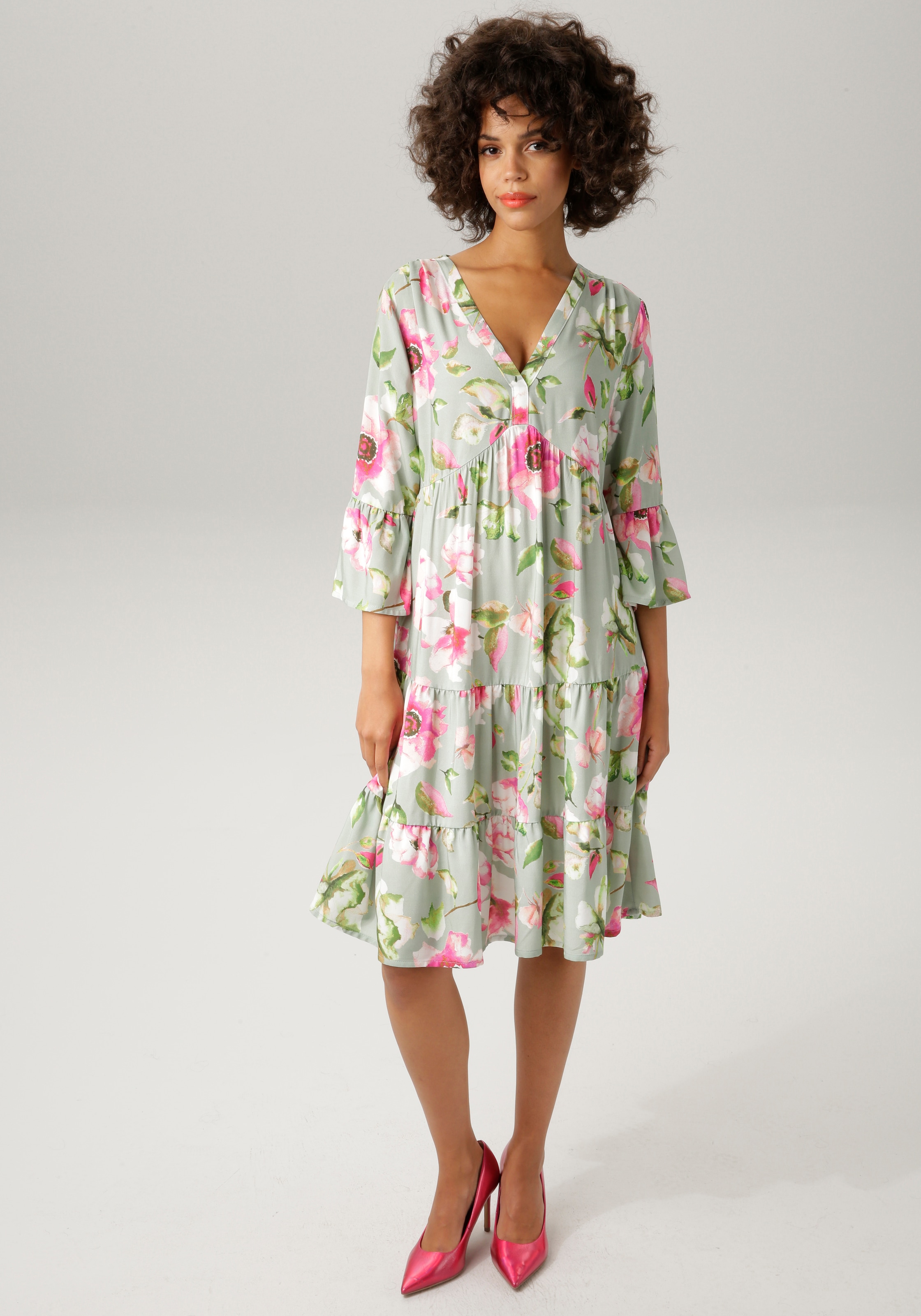 Aniston CASUAL Tunikakleid, Blumendruck fantasievollem online kaufen mit