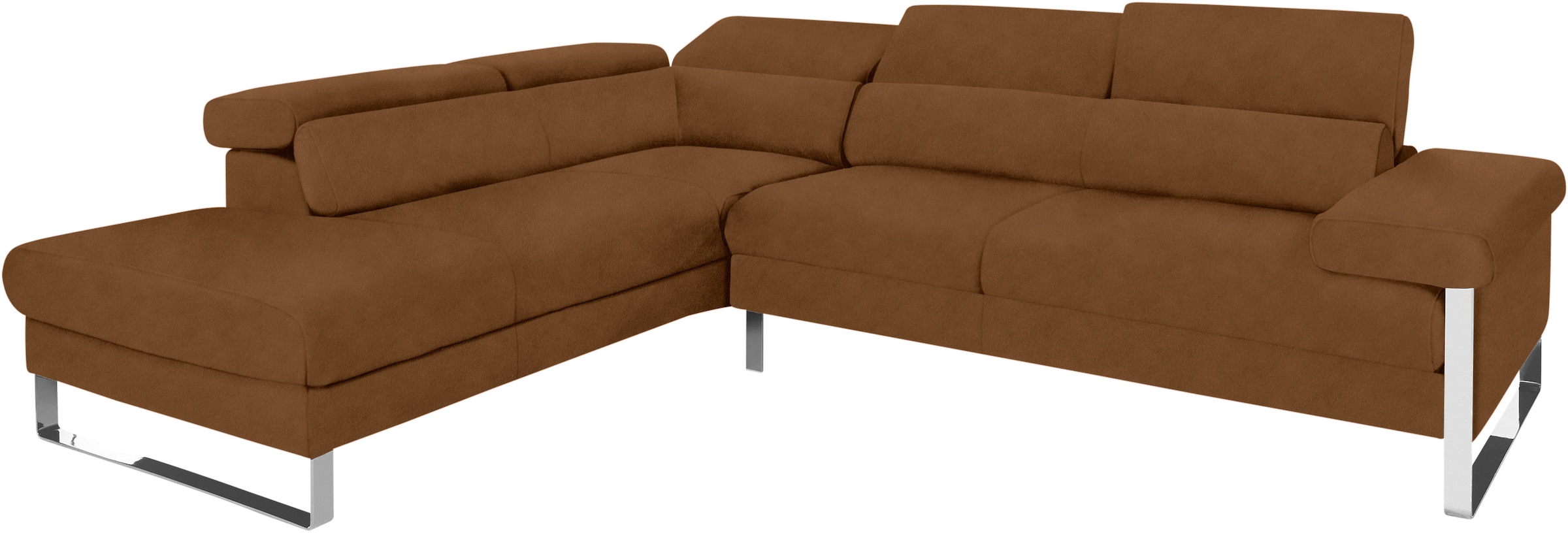 W.SCHILLIG Ecksofa »finn, toller Sitzkomfort, L-Form, hochwertige Verarbeitungsdetails«, German Design Award 2016, Fußgestell Chrom glänzend, Breite 281 cm