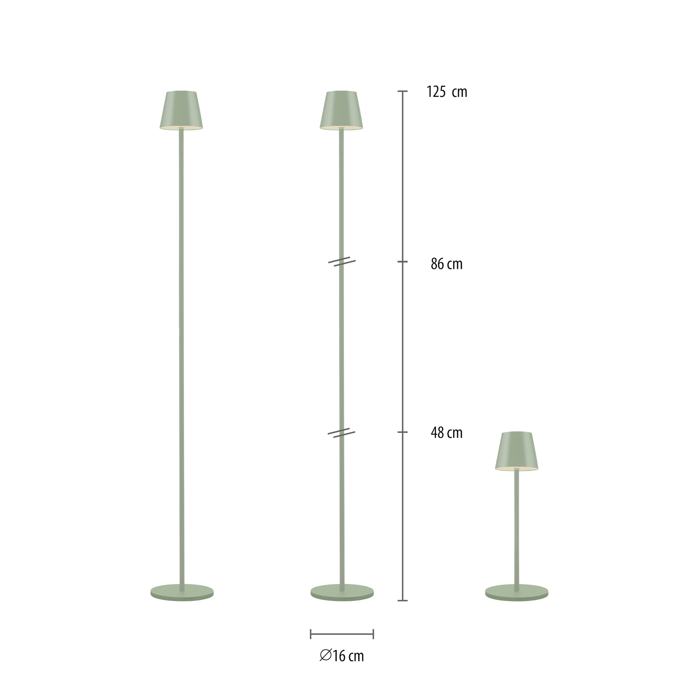 JUST LIGHT Stehlampe »EURIA«, 1 flammig, Leuchtmittel LED-Modul | LED fest integriert, Akkuleuchte